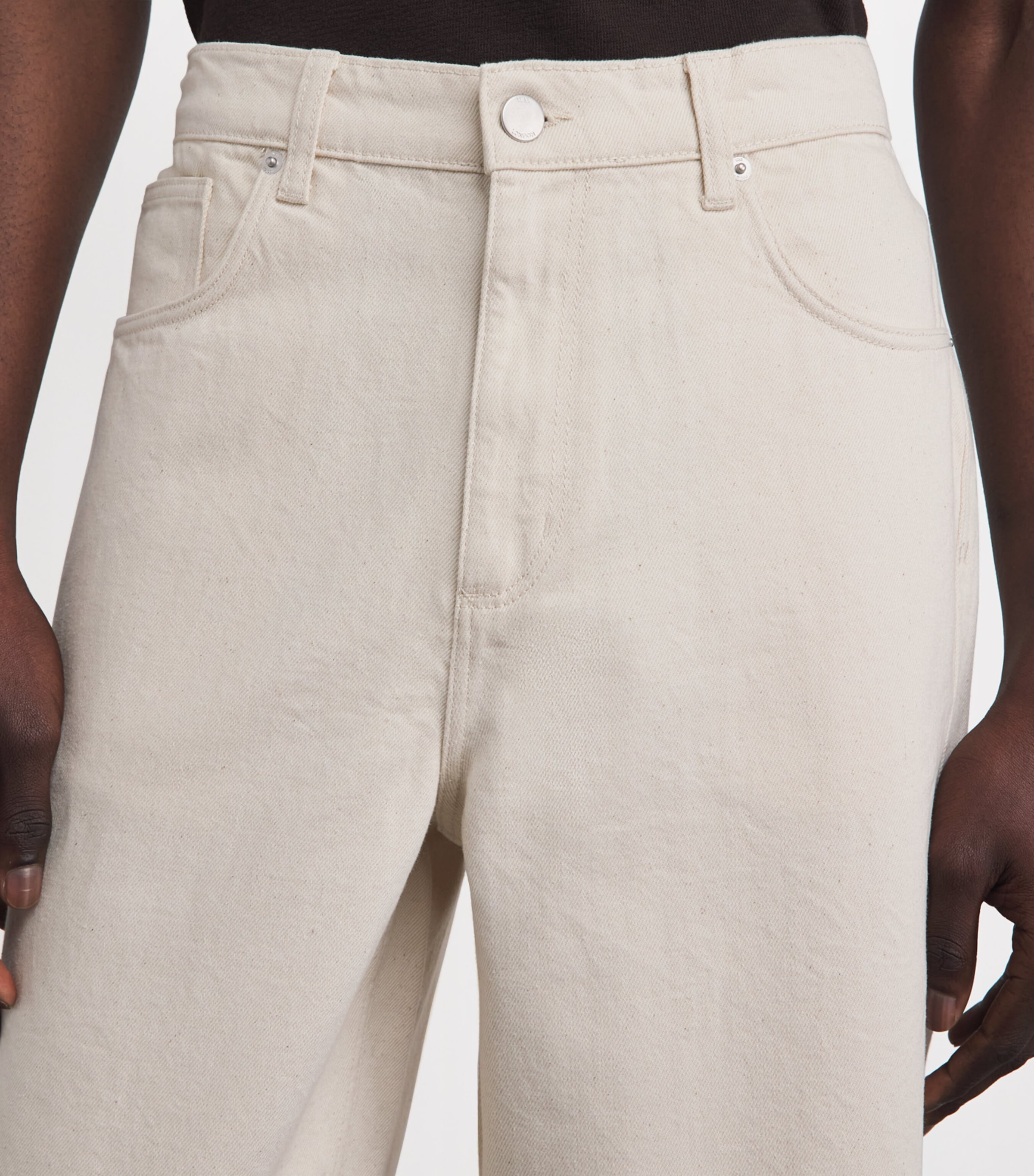 Wax London Mens Felix Loose Jeans Ecru Image 3