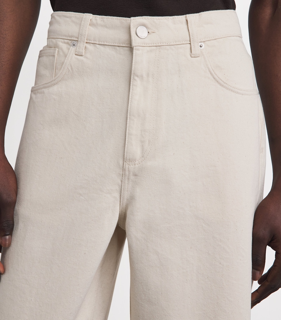 Wax London Mens Felix Loose Jeans Ecru Image 3
