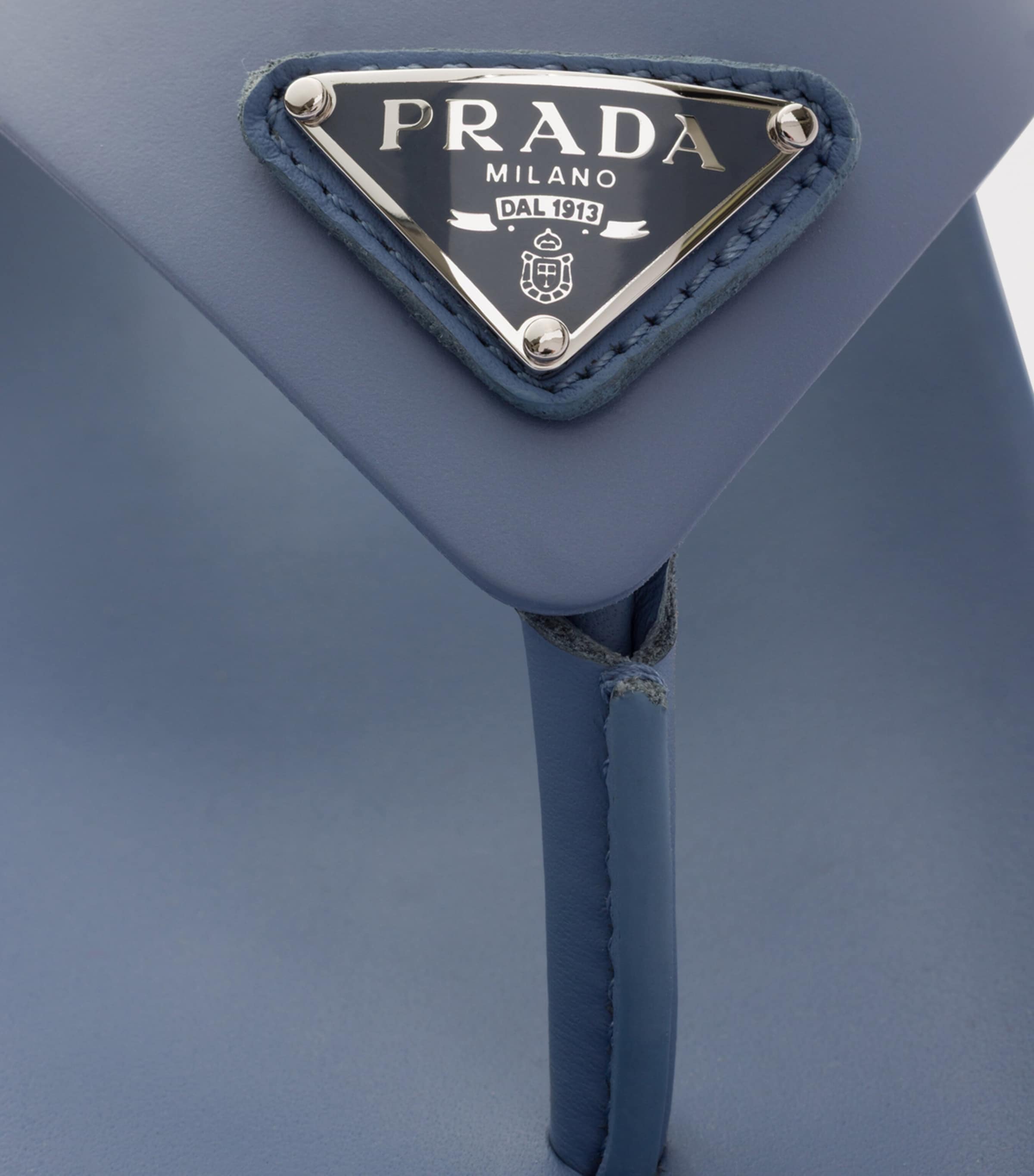 Prada Rubber Logo Thong Sandals Blue Image 6