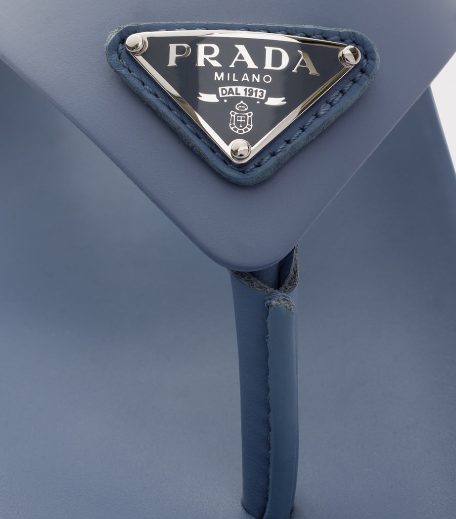Prada Rubber Logo Thong Sandals Blue Image 6
