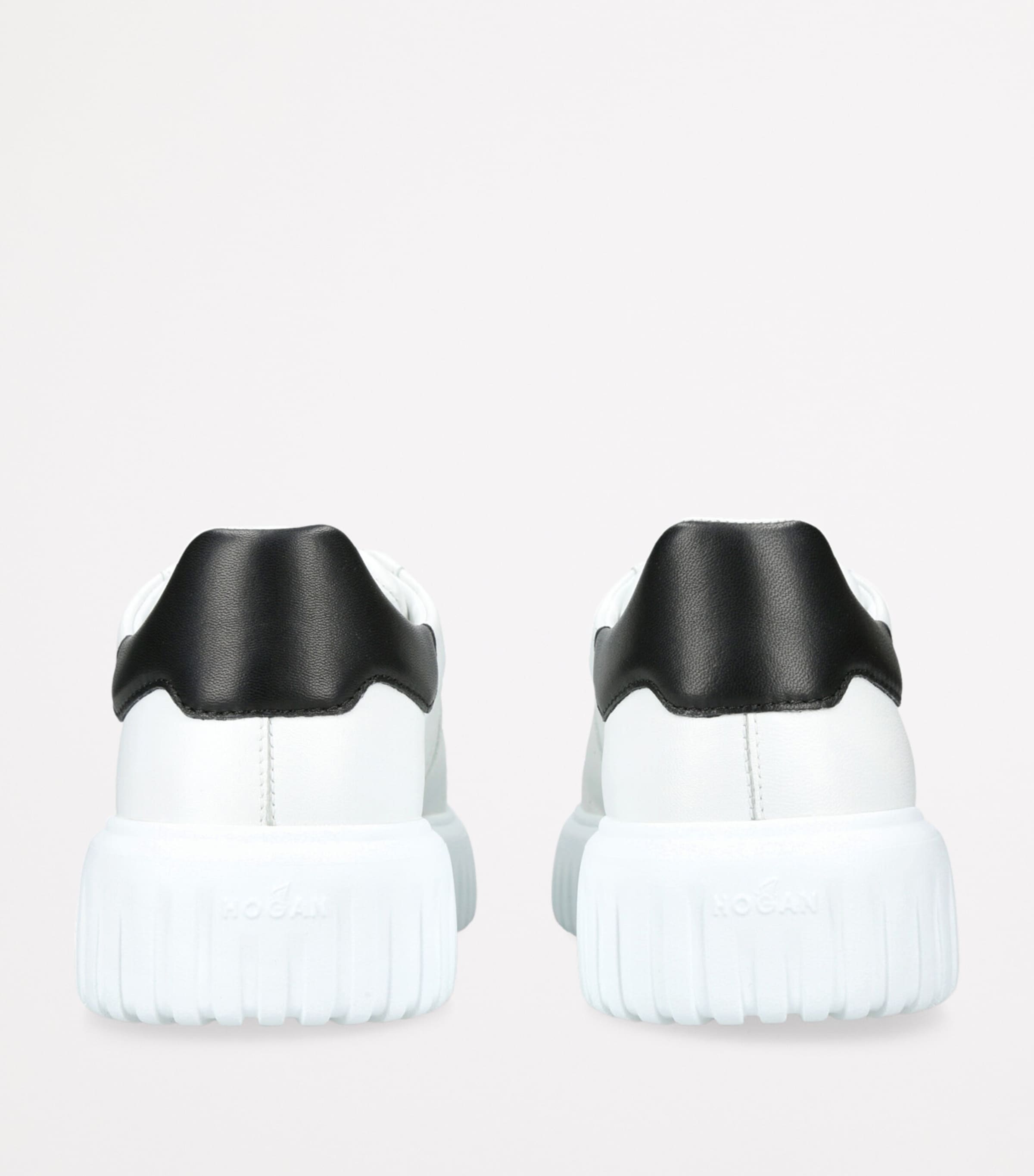 Leather H-Stripes Sneakers WHITE/BLK Image 2