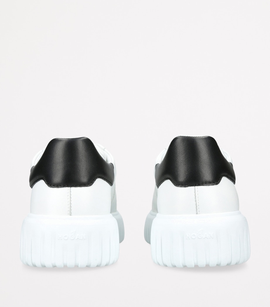 Leather H-Stripes Sneakers WHITE/BLK Image 2