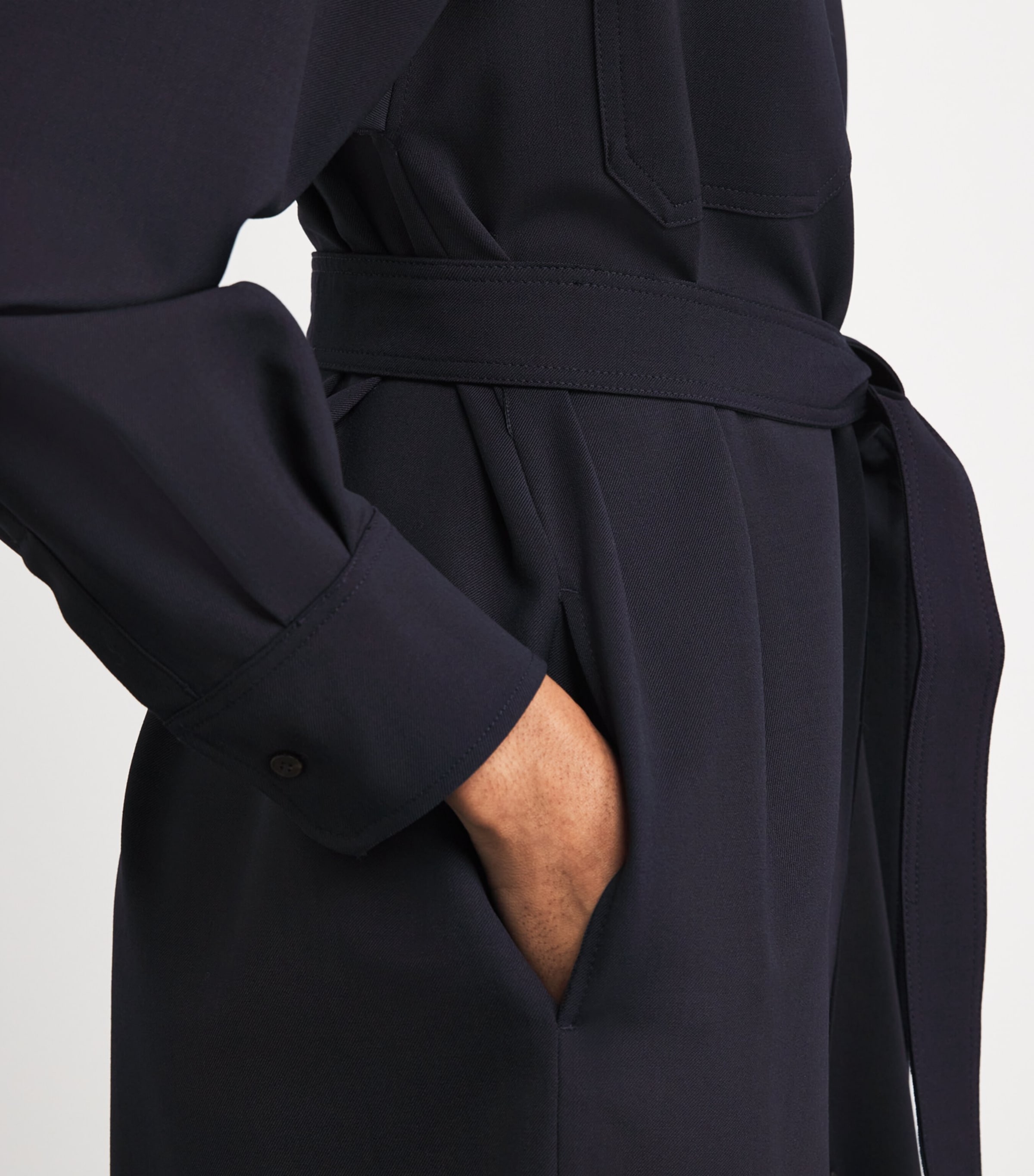 Belted Mini Shirt Dress NAVY Image 6