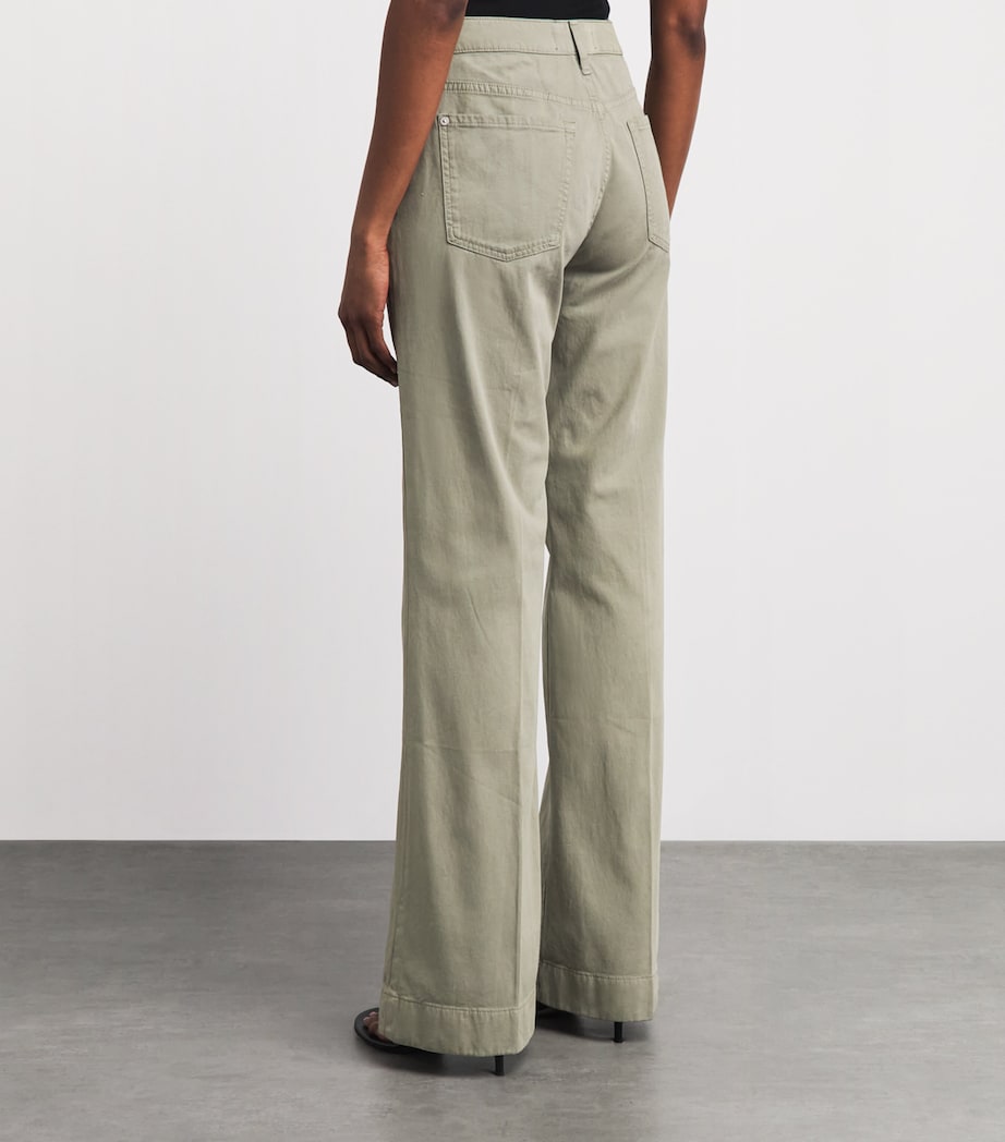 7 For All Mankind Womens Modern Dojo Soho Wide-Leg Jeans Cmfrt Twill M Image 5