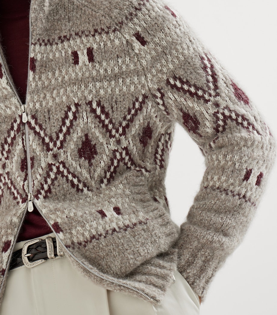 Alpaca-Wool-Cashmere Zipped Cardigan CBZ19 Image 6