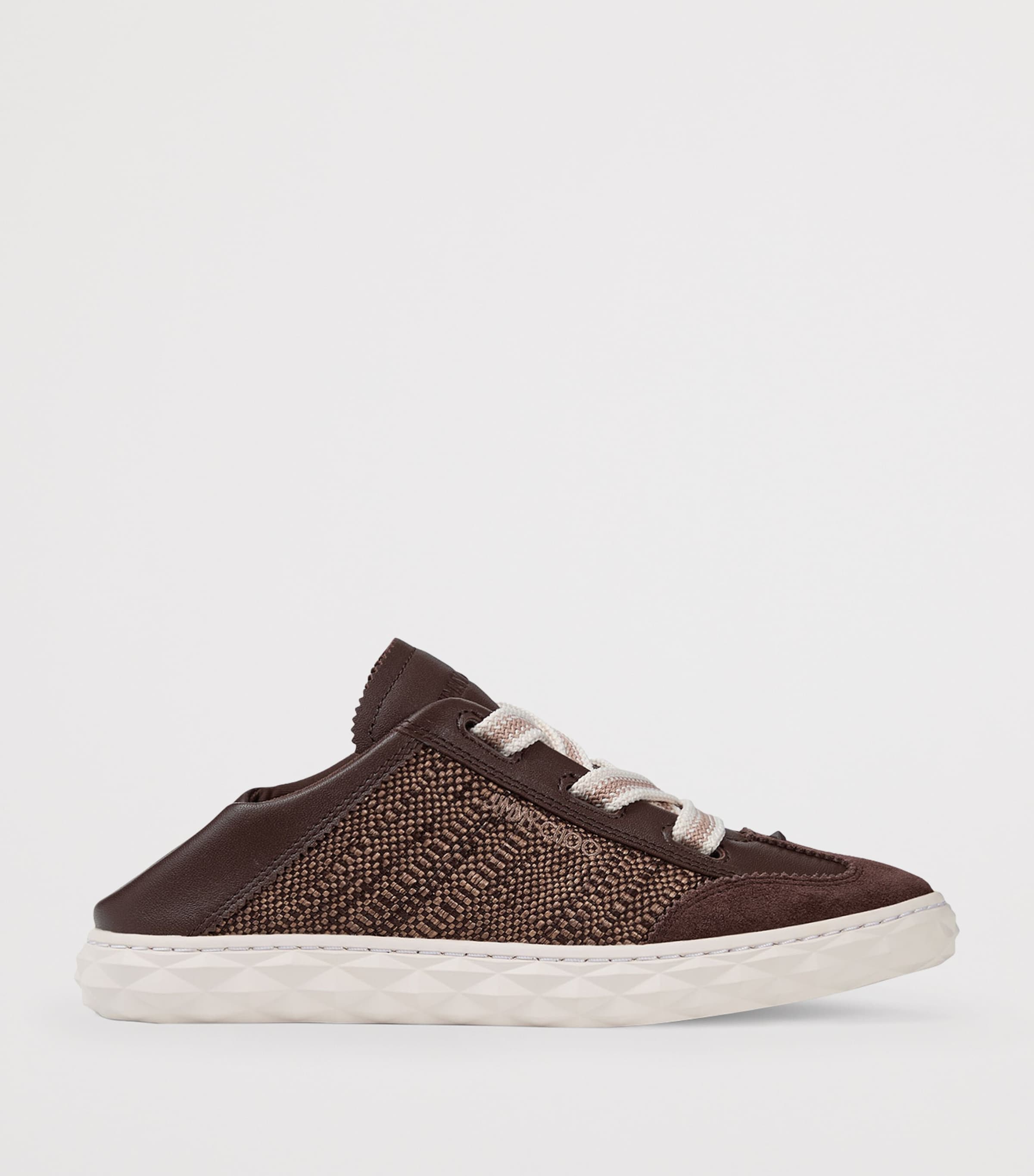 Jimmy Choo Diamond Light Flex Leather Woven Sneakers V Chocolate/latte Image 4