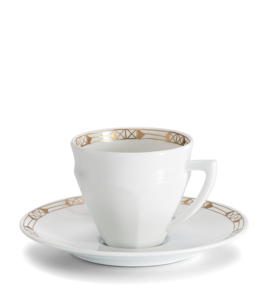 Set of 2 Porcelain Talleyrand Coffee Cups and Saucers (100ml) CLEAR Image 4