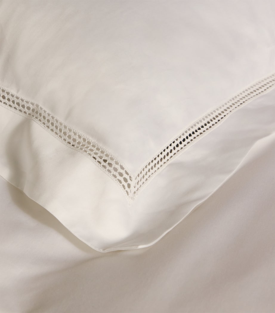 Supima Cotton Sateen Wilton Super King Duvet Cover (260cm x 220cm) WHITE Image 3