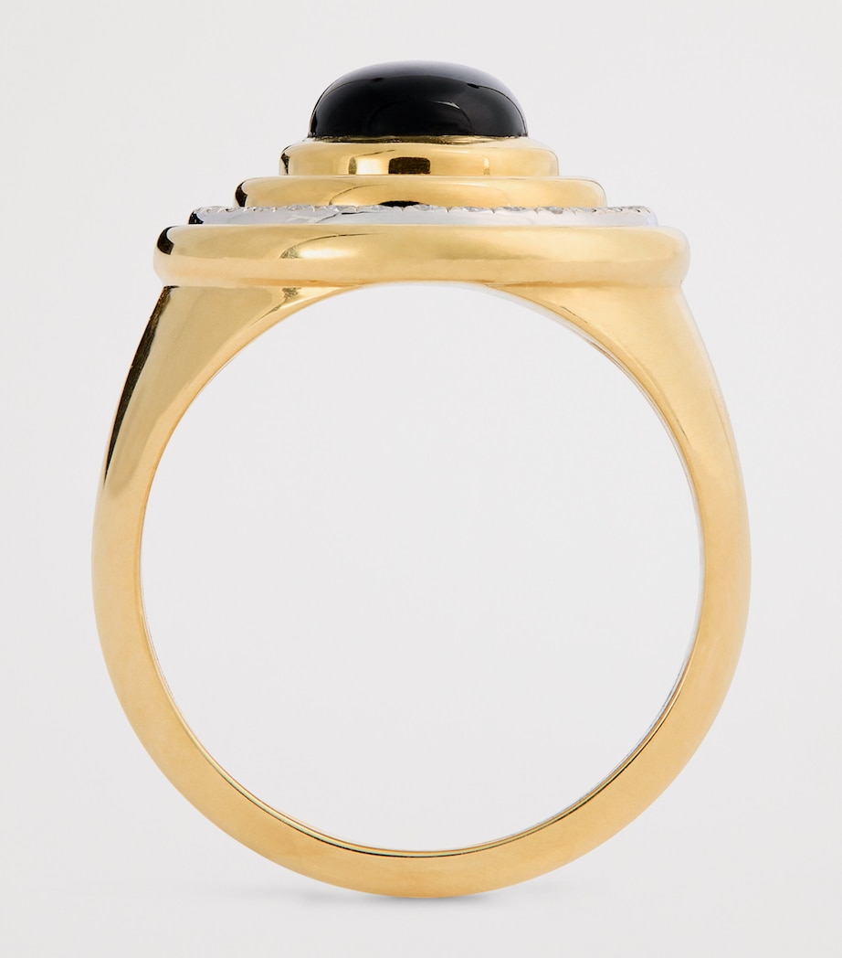 Yellow Gold and Diamond Lot N*91 Mimette Signet Pinky Ring YELLOW GOLD Image 3