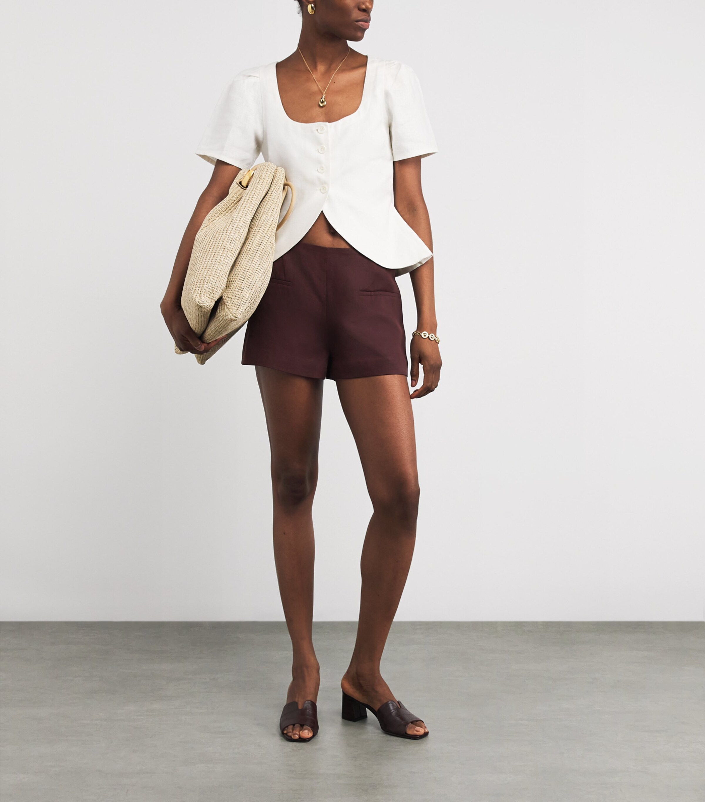 Faithfull the Brand Womens Florine Shorts Port Image 2