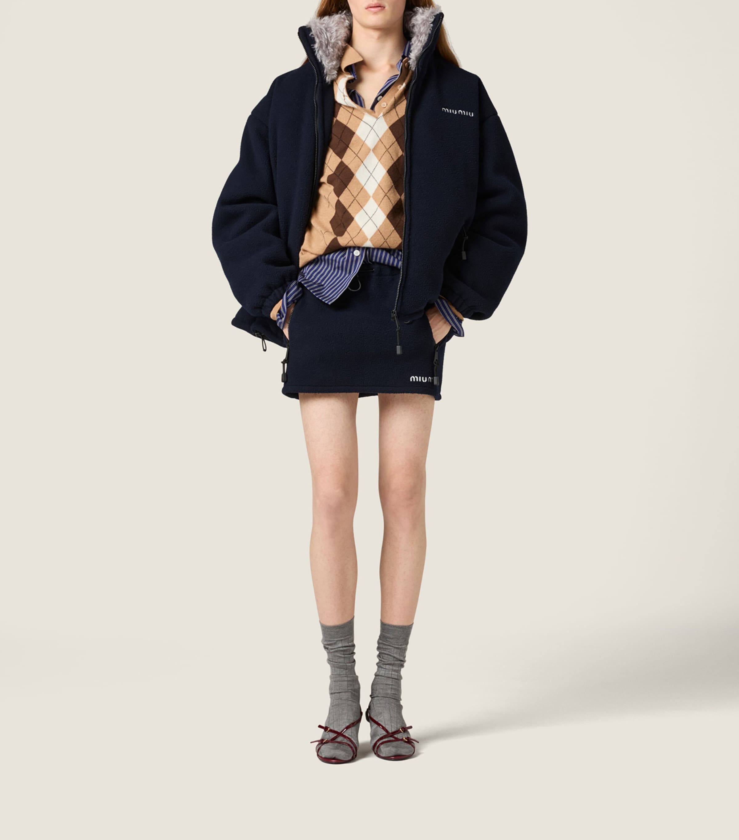 Cashmere Argyle Polo Sweater F0040 Image 2