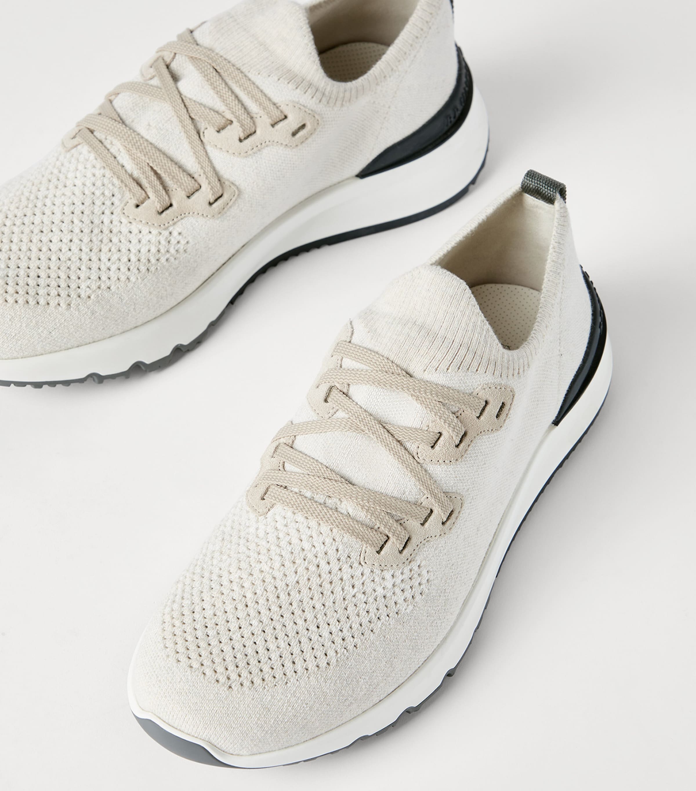Brunello Cucinelli Cotton-Blend Chiné-Knit Sneakers Image 6