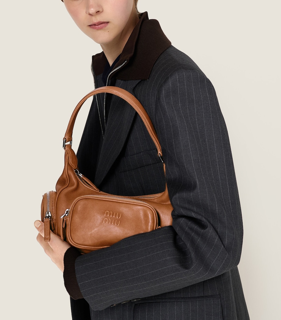 Nappa Leather Pocket Top-Handle Bag F098L Image 2