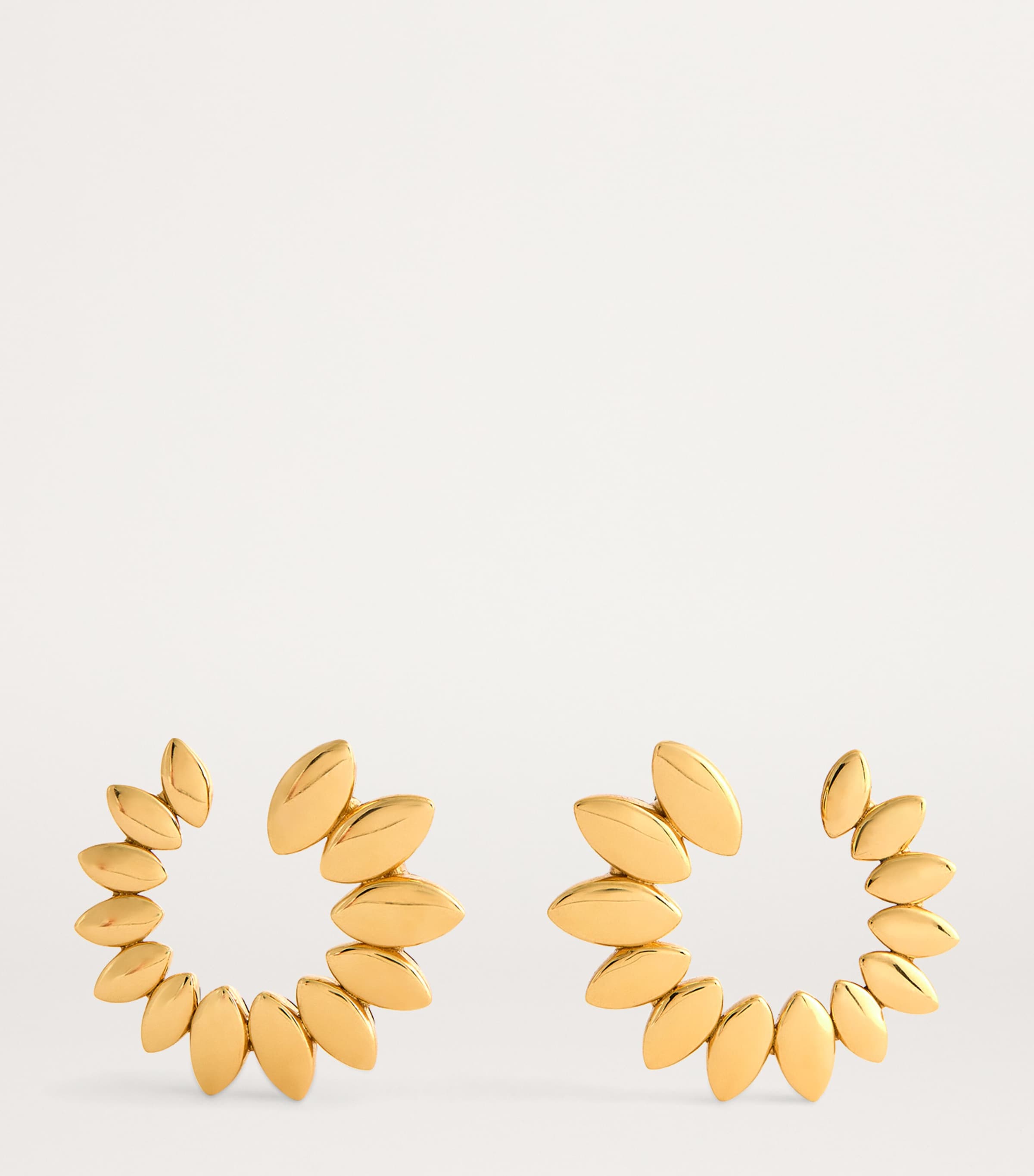 Netali Nissim Yellow Gold Navette Hoop Earrings