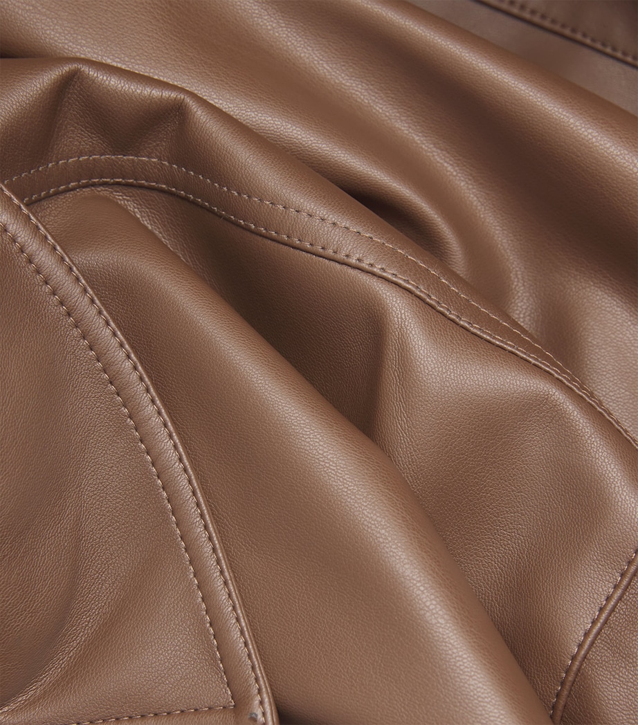 Faux Leather Jacket BROWN Image 5