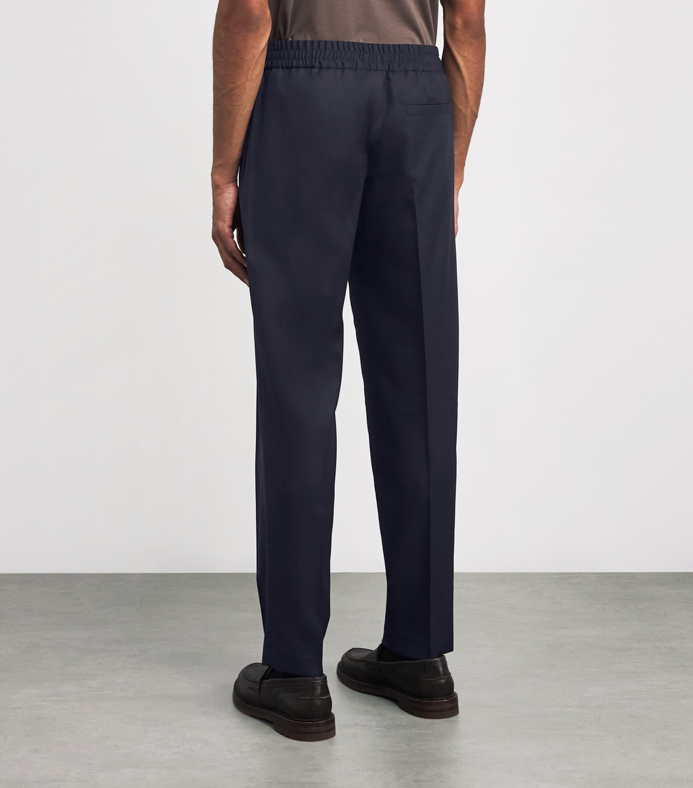 Wool Tapered Trousers IAK DARK NAVY Image 4
