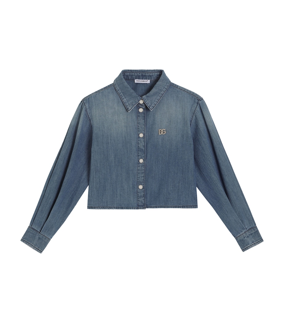 Denim Cropped Shirt (8-12+ Years) S9000-COMBI COLOUR Image 1