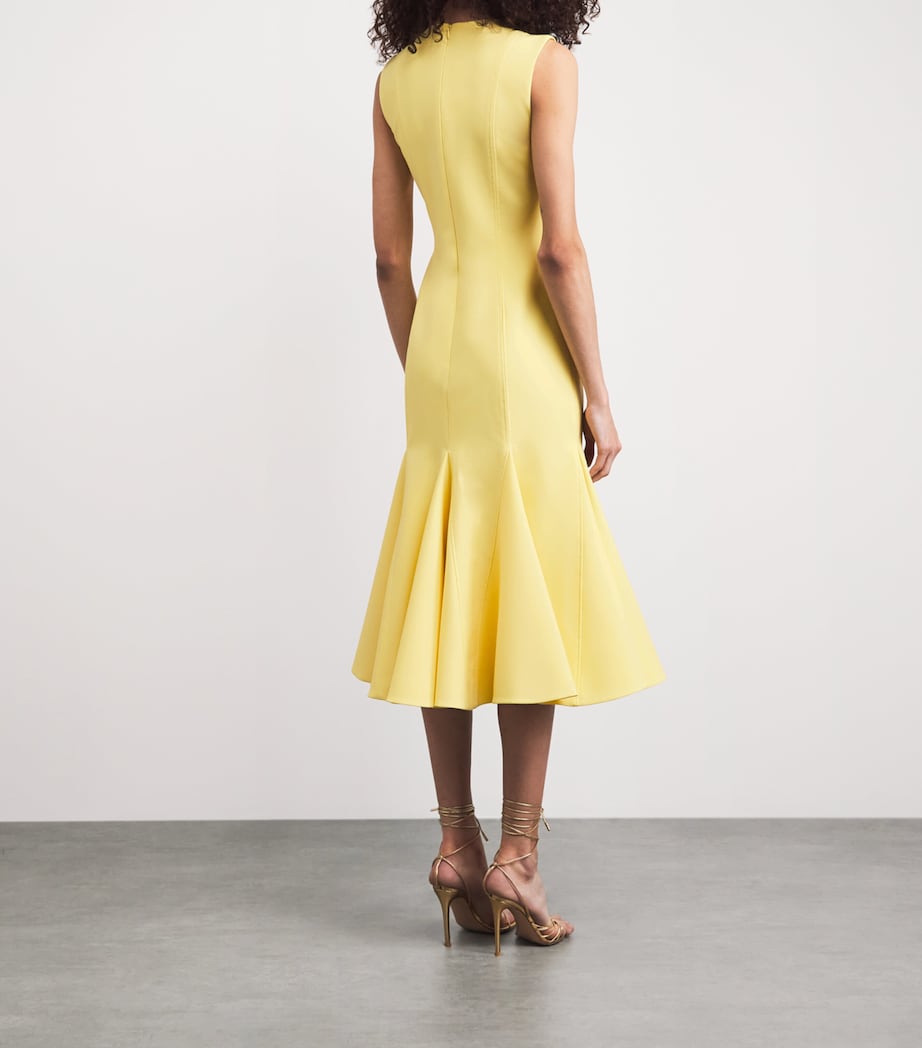 Emilia Wickstead Womens Sleeveless Seema Midi Dress Lemon Image 4