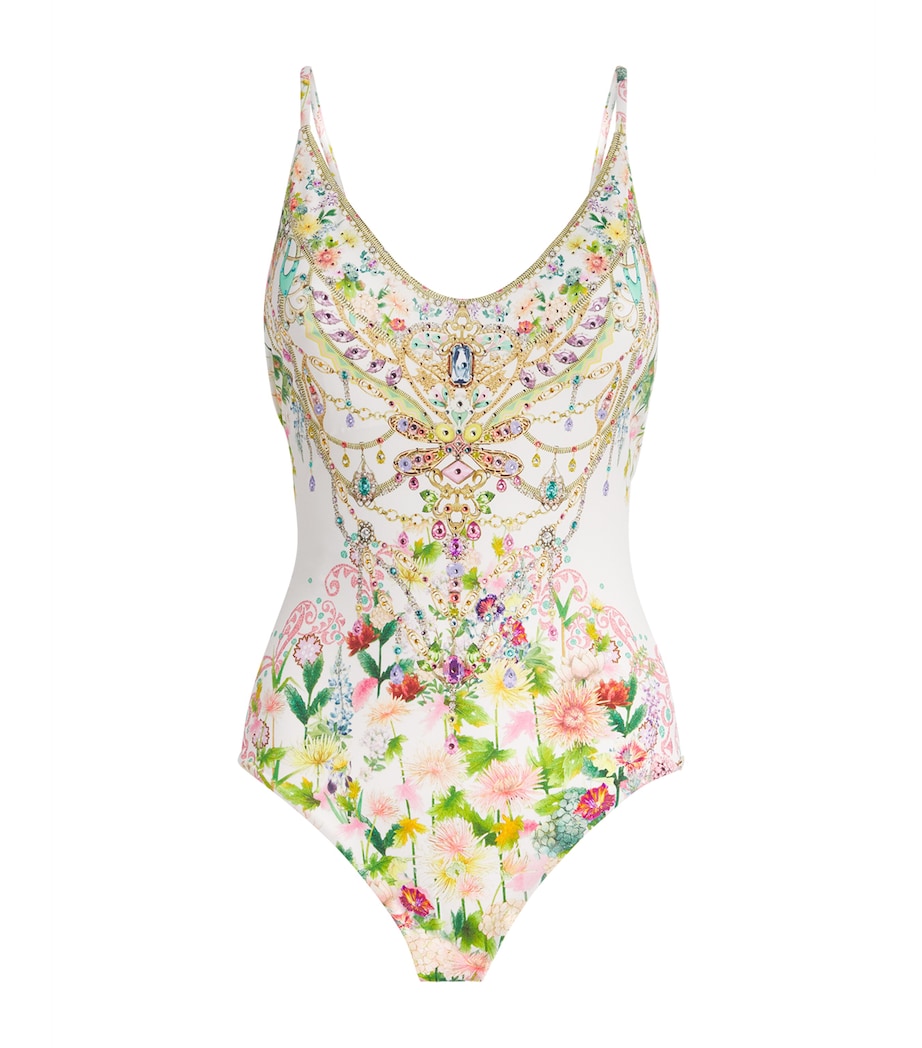 Camilla Womens Crystal-Embellished Floral Swimsuit Callcata Image 1