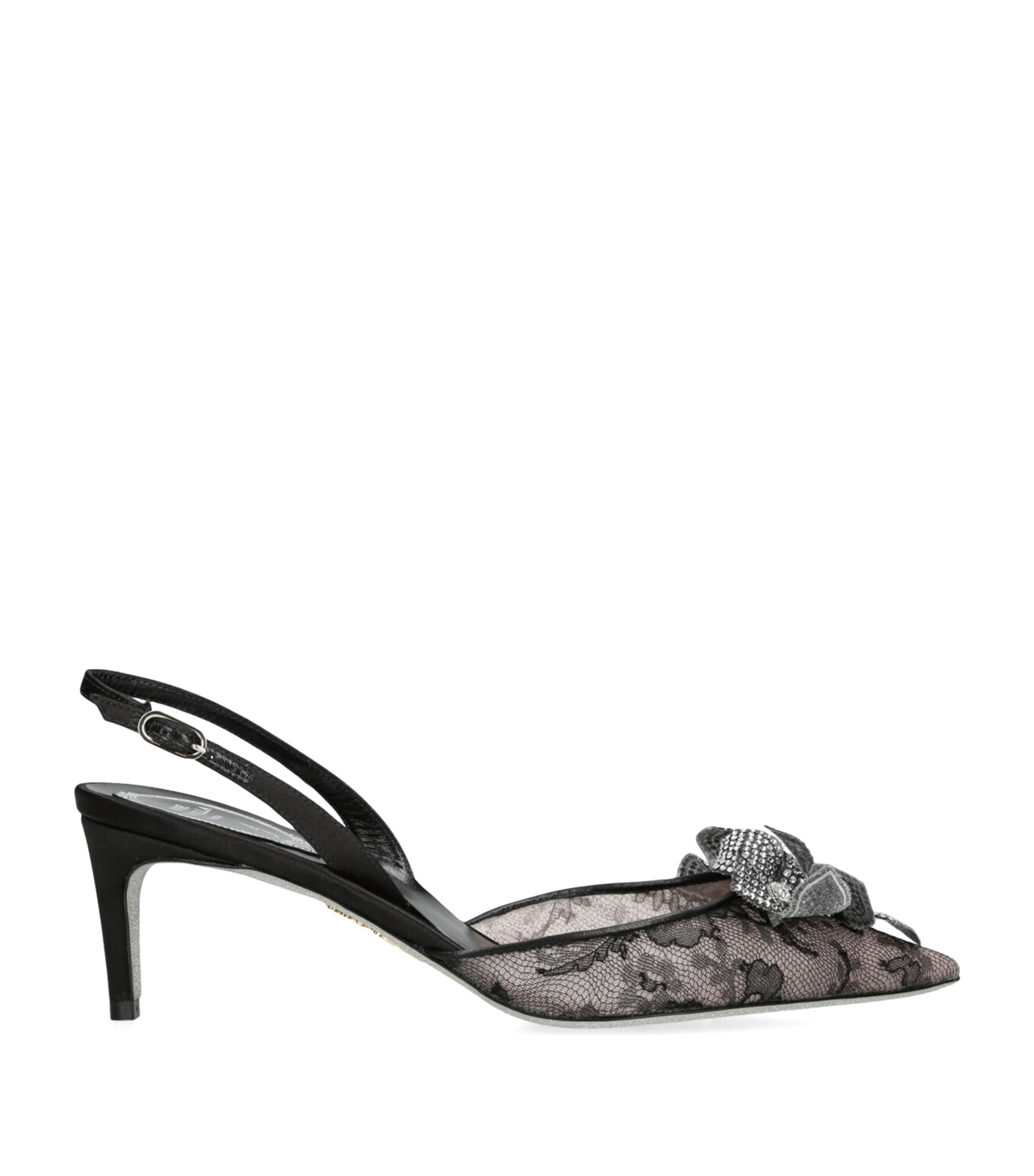 Rene Caovilla Flower Slingback Heels 60 Harrods UK