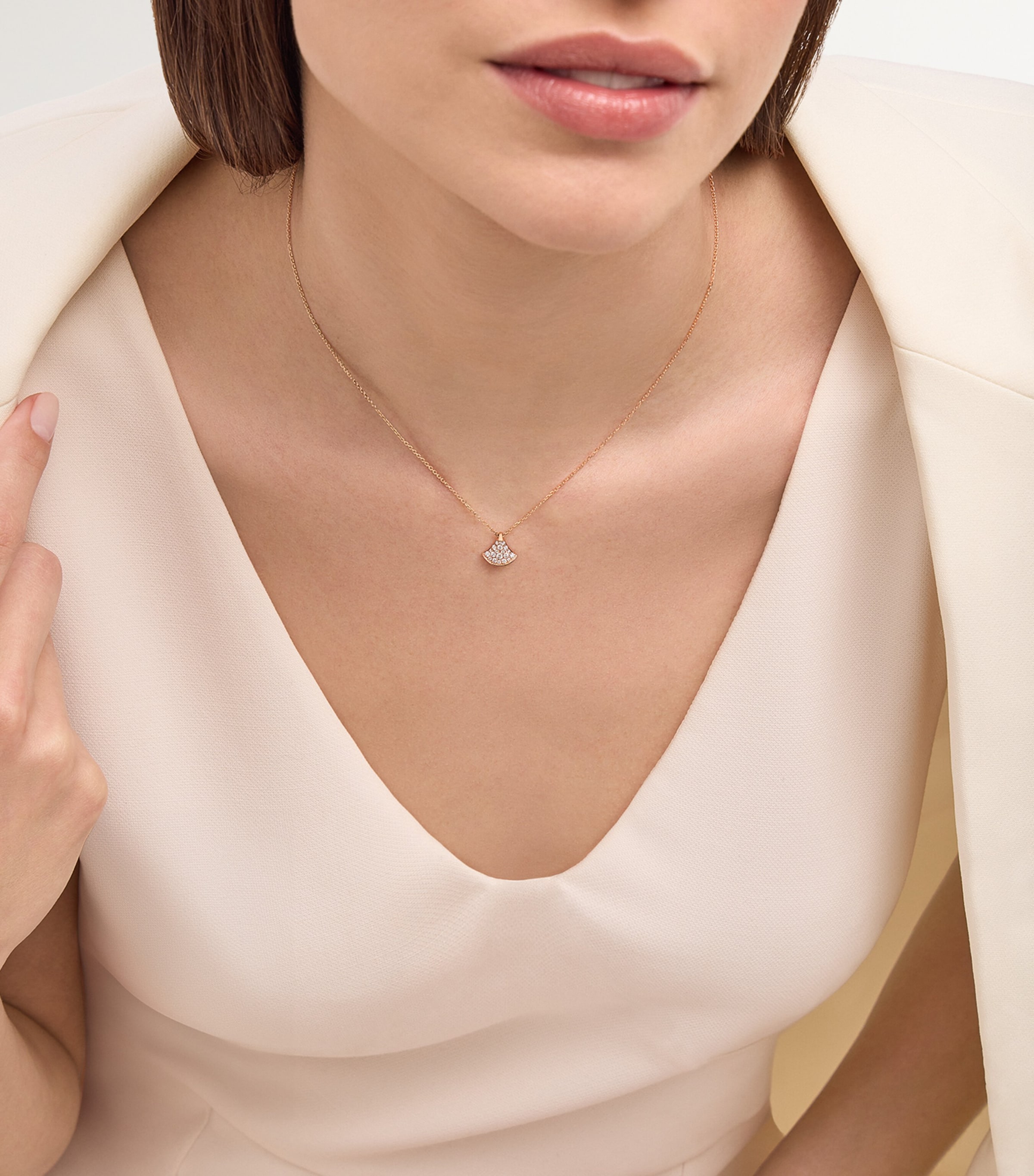 Rose Gold and Diamond Divas' Dream Pendant Necklace ROSE GOLD Image 3