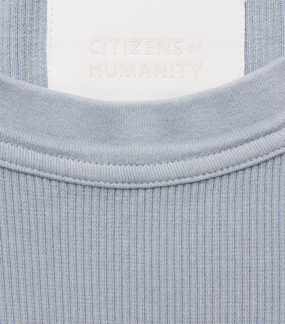 Citizens of Humanity Womens Ribbed Isabel Tank Top Hema Blue Grey Image 6