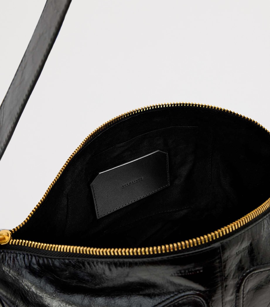 AllSaints Leather Jean Rey Shoulder Bag Black Image 4