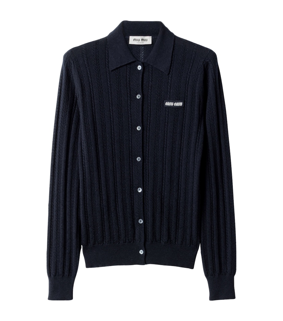 Cashmere Cable-Knit Cardigan F0008 Image 1