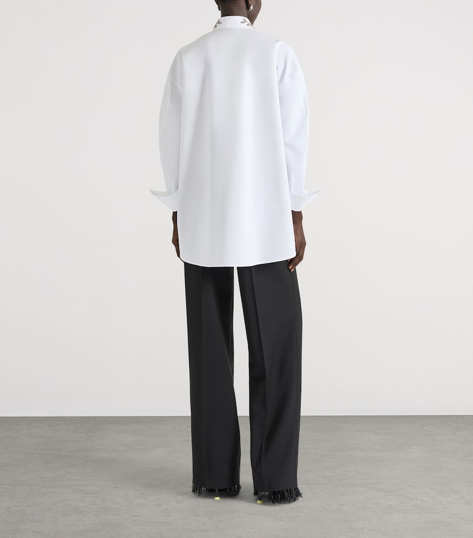 Givenchy Womens Asymmetric Sequinned Shirt White Image 3