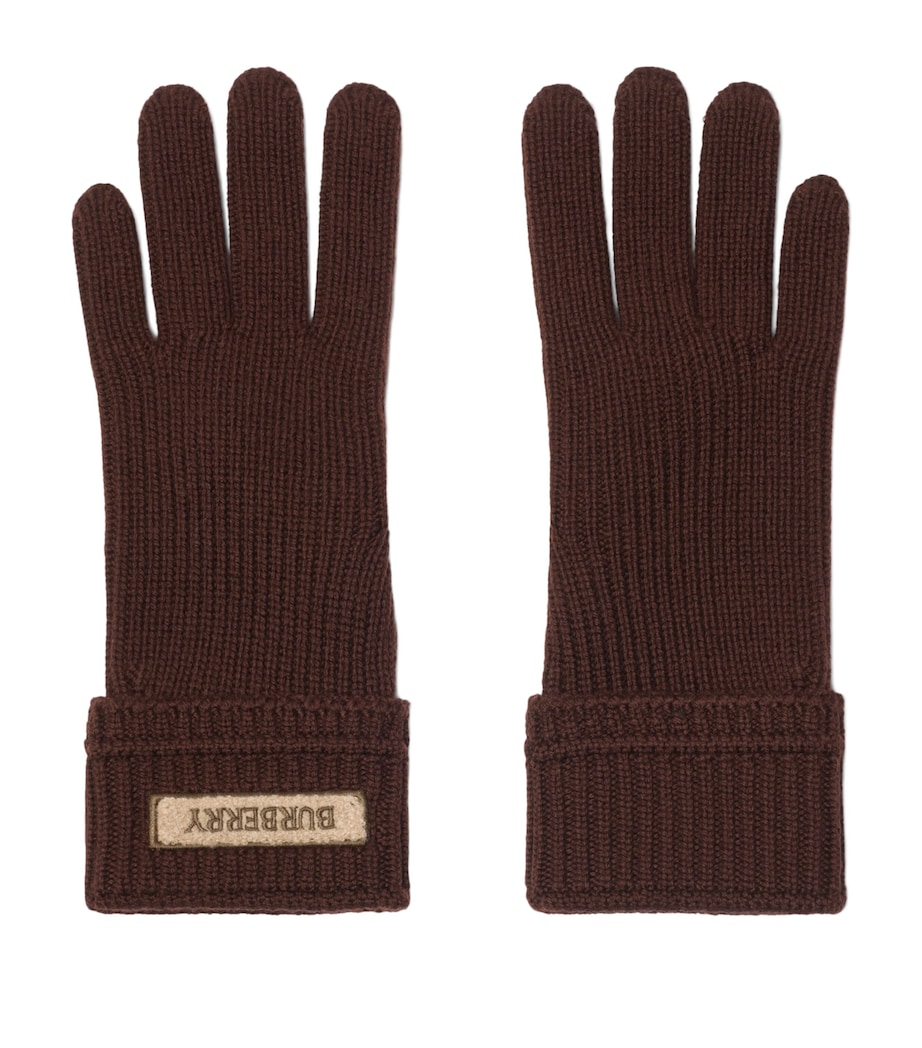 Wool-Blend Logo Gloves TREACLE Image 1