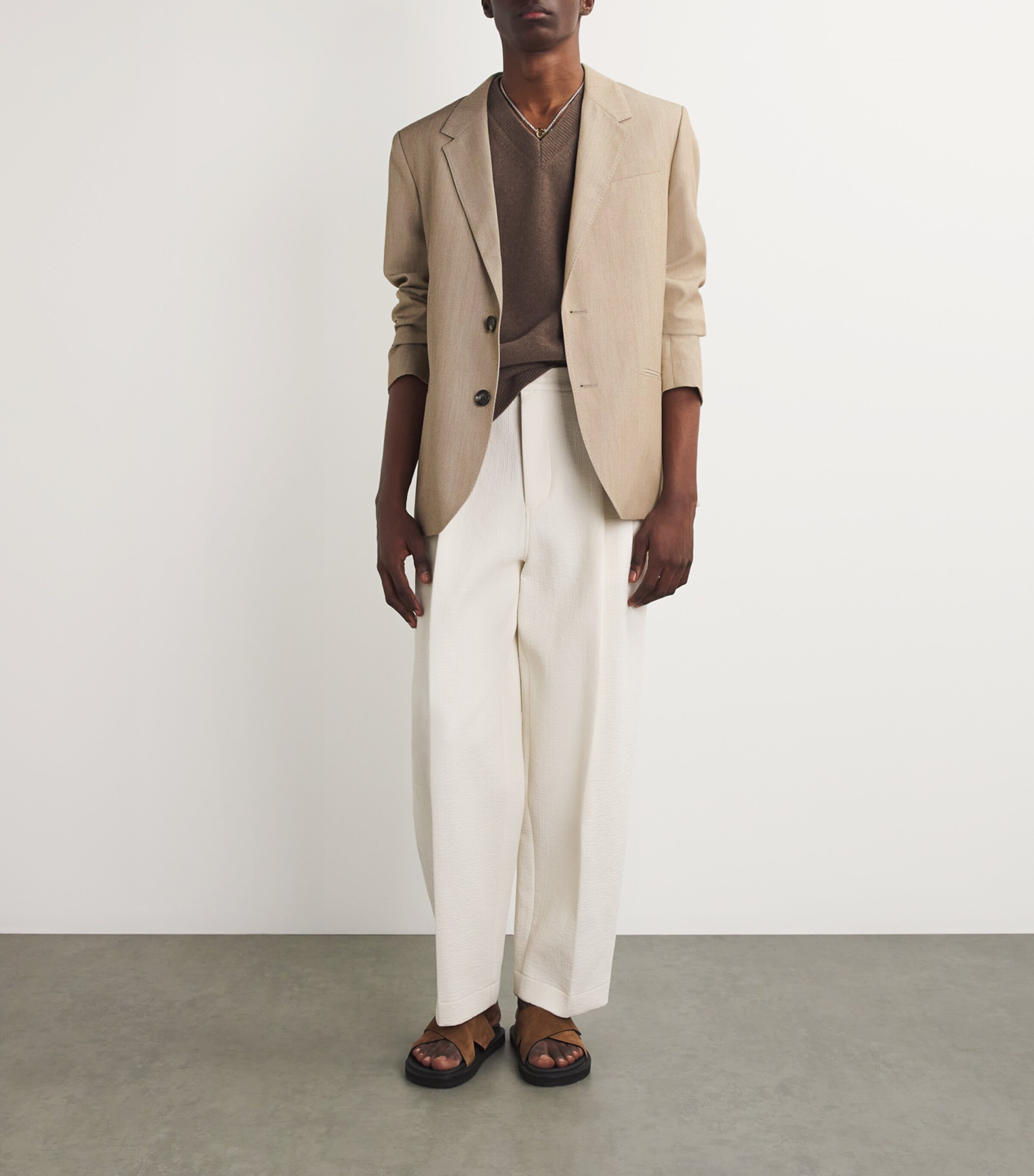 Virgin Wool Slit Back Blazer GINGEMBRE/725 Image 2