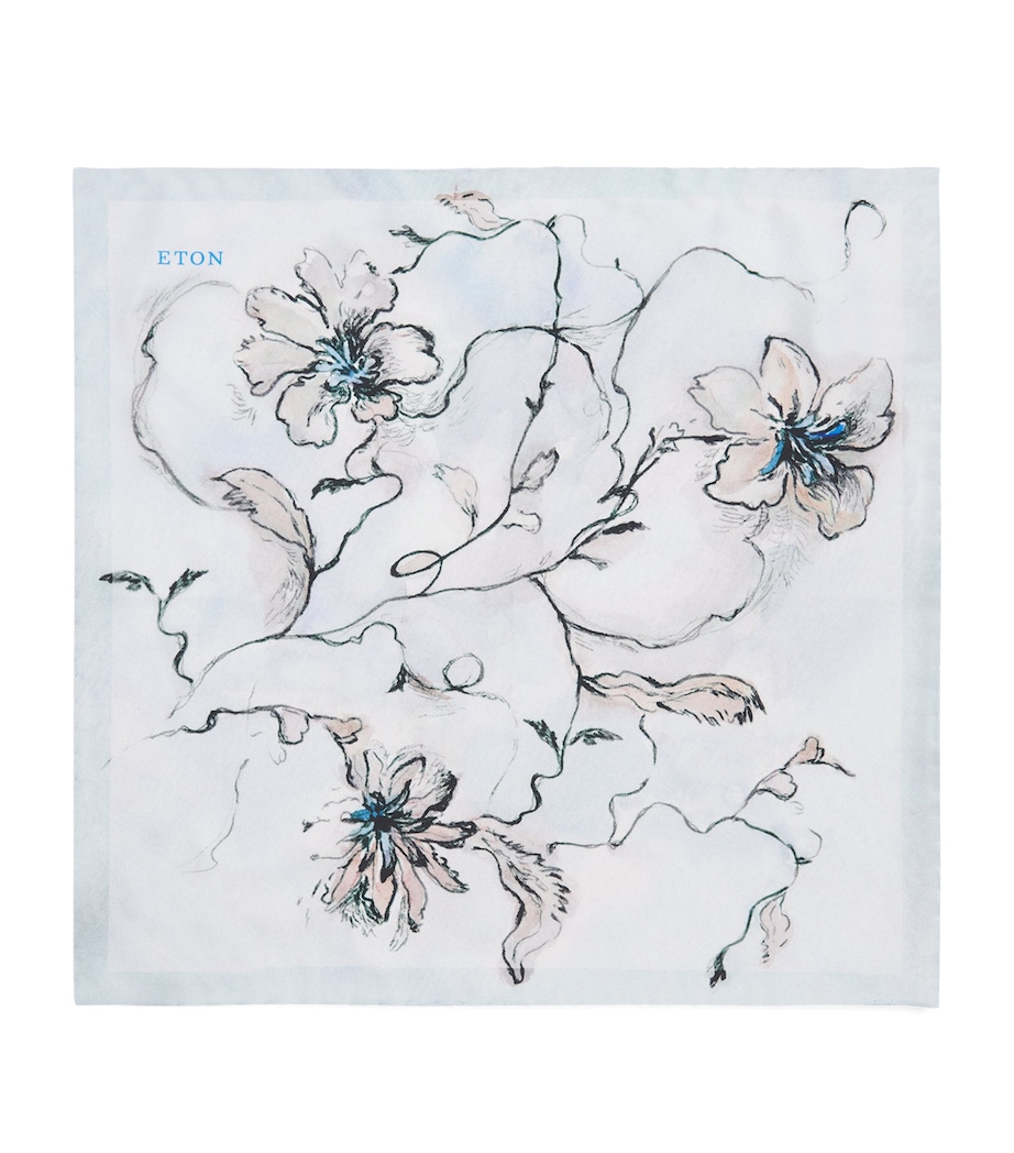 Silk Floral Pocket Square LIGHT BLUE Image 1
