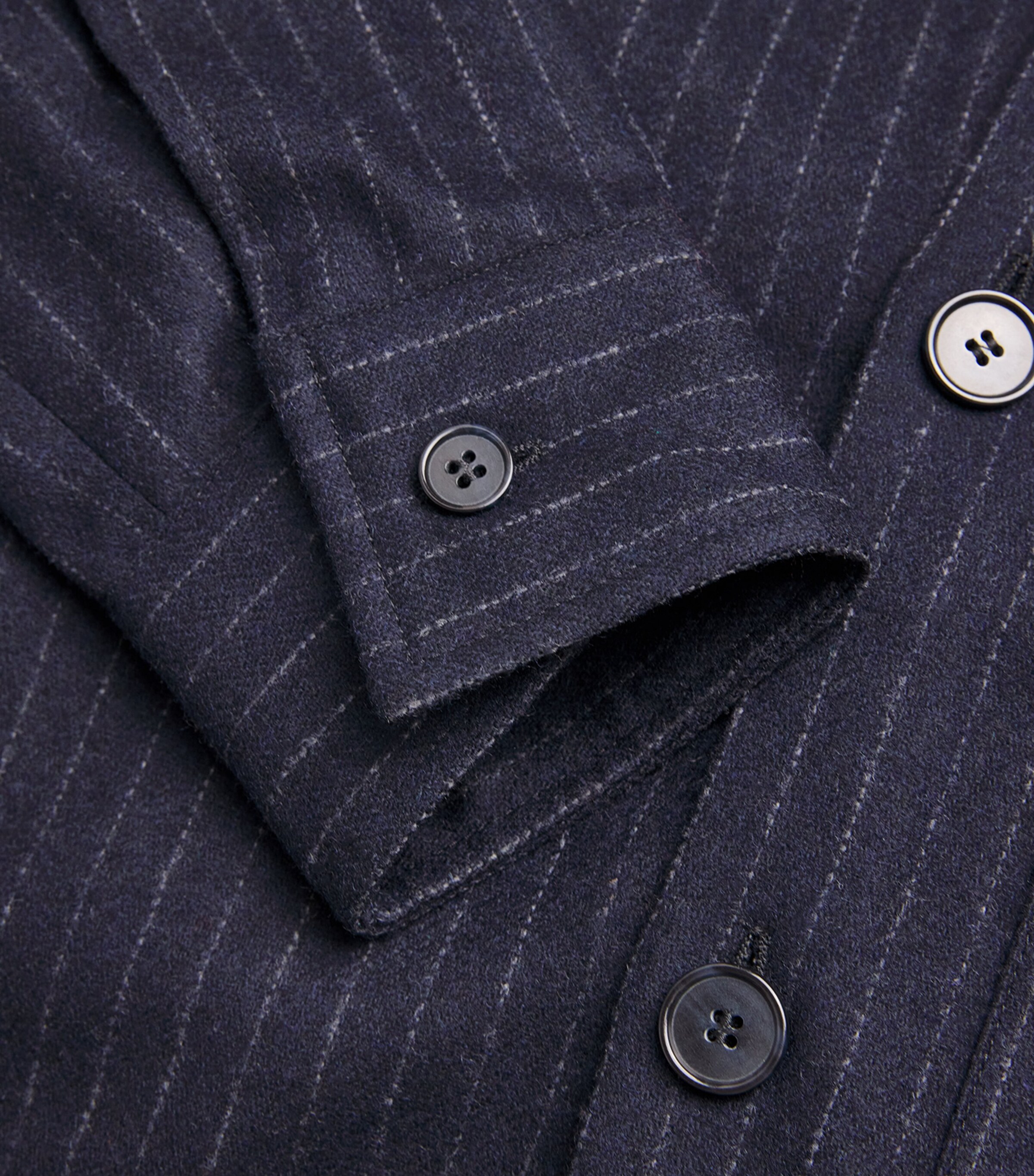 Wool-Blend Stripe Overshirt NAVY STRIPE Image 5