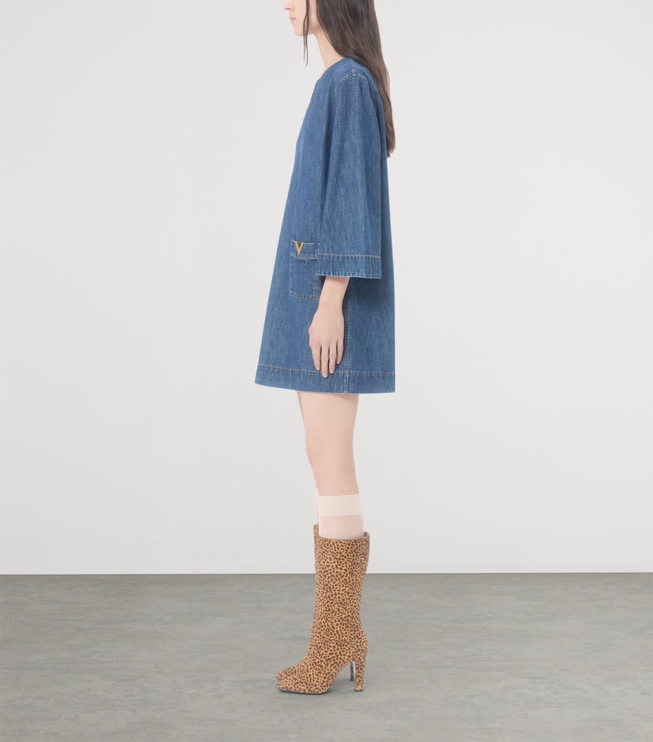 Valentino Womens Denim Shift Mini Dress Image 3