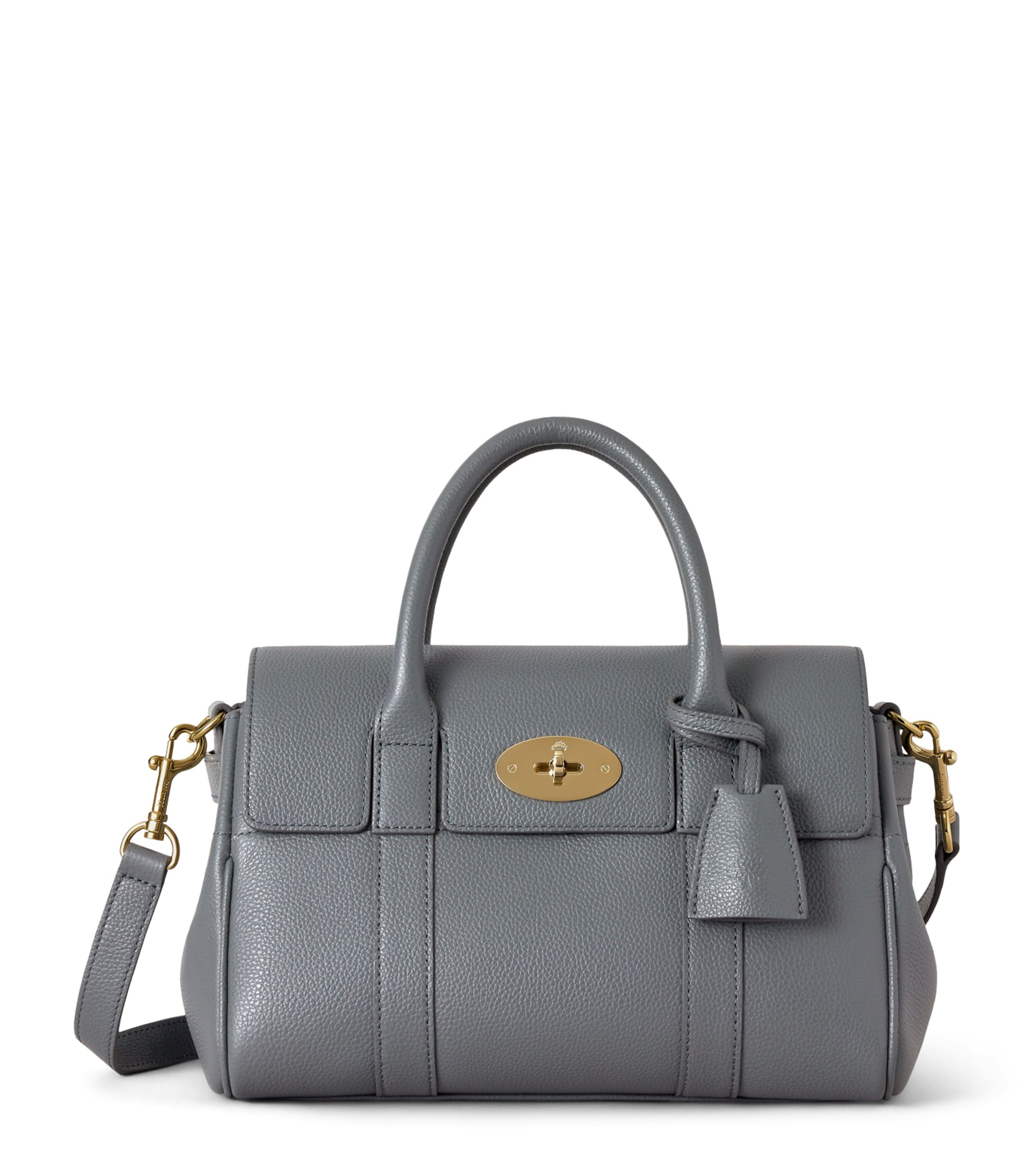 Mulberry Small Leather Bayswater Satchel Bag In Grey