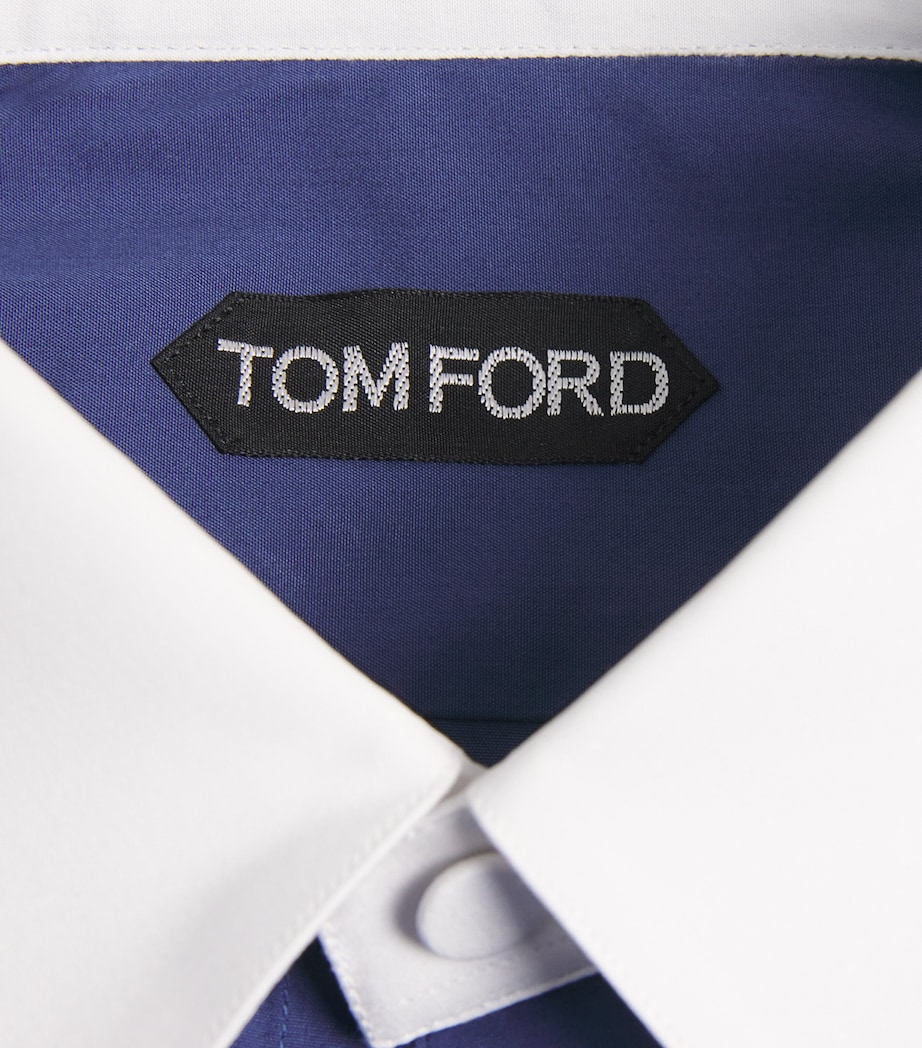 TOM FORD Mens Cotton Contrast Collar and Cuffs Shirt Ubu Image 6