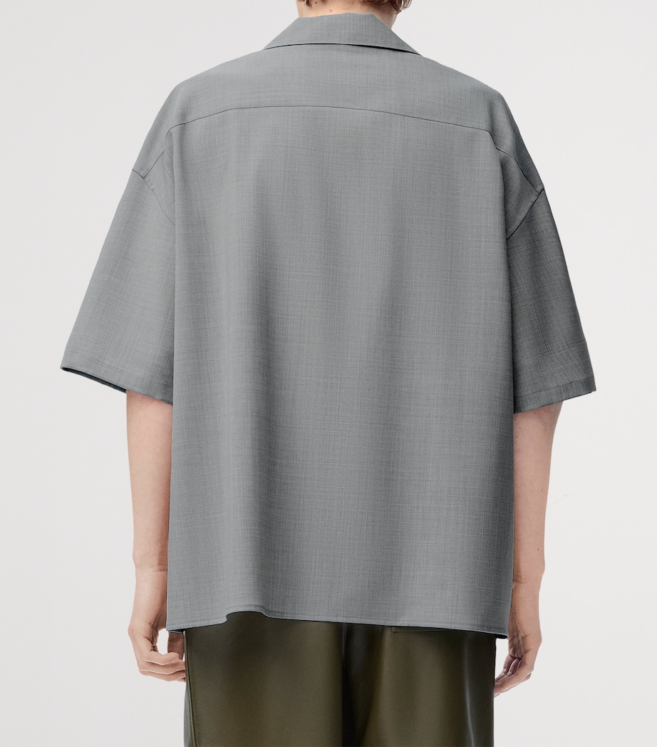 Wool-Blend Short-Sleeve Shirt GREY Image 4