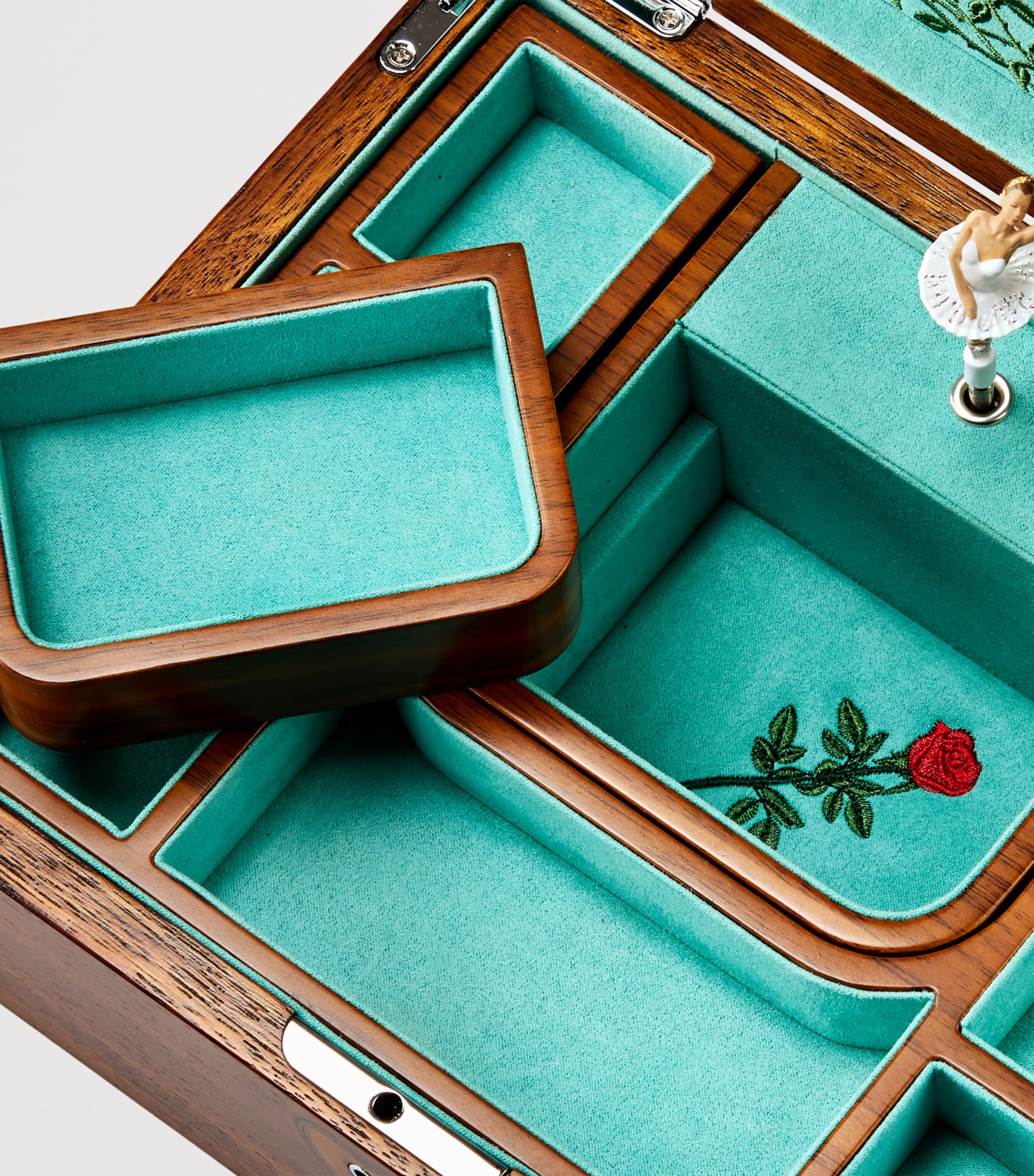 Ballet Sleeping Beauty Musical Jewellery Box WALNUT WOOD Image 6