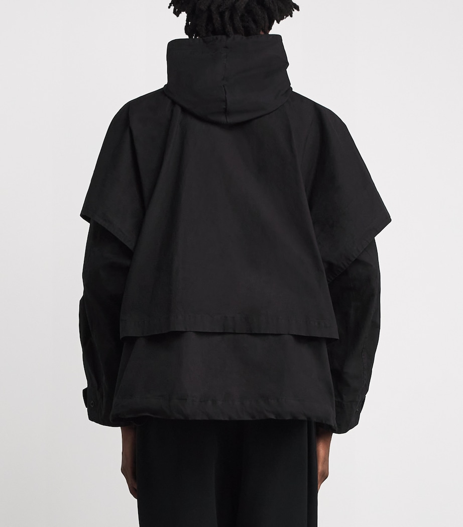 Cotton Hooded Jacket 15-BLACK Image 4