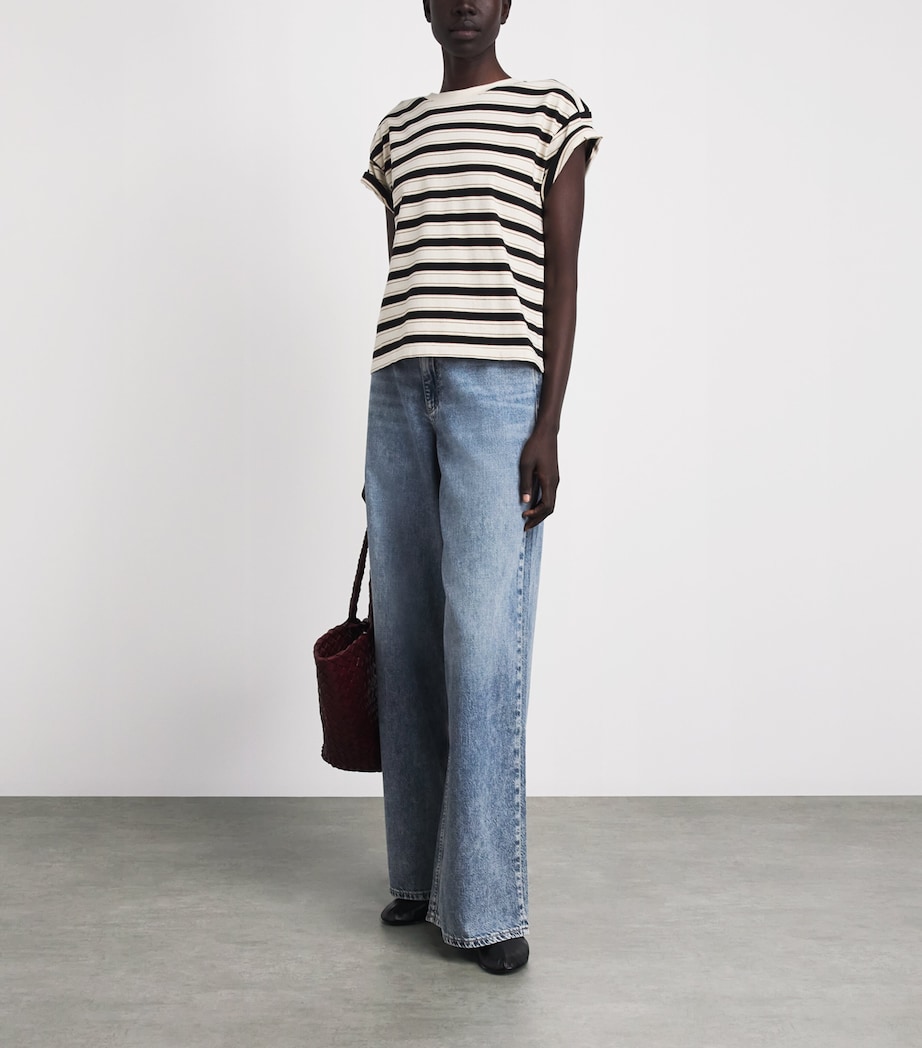 Rag & Bone Womens Featherweight Sofie High-Rise Wide-Leg Jeans Theo Image 2