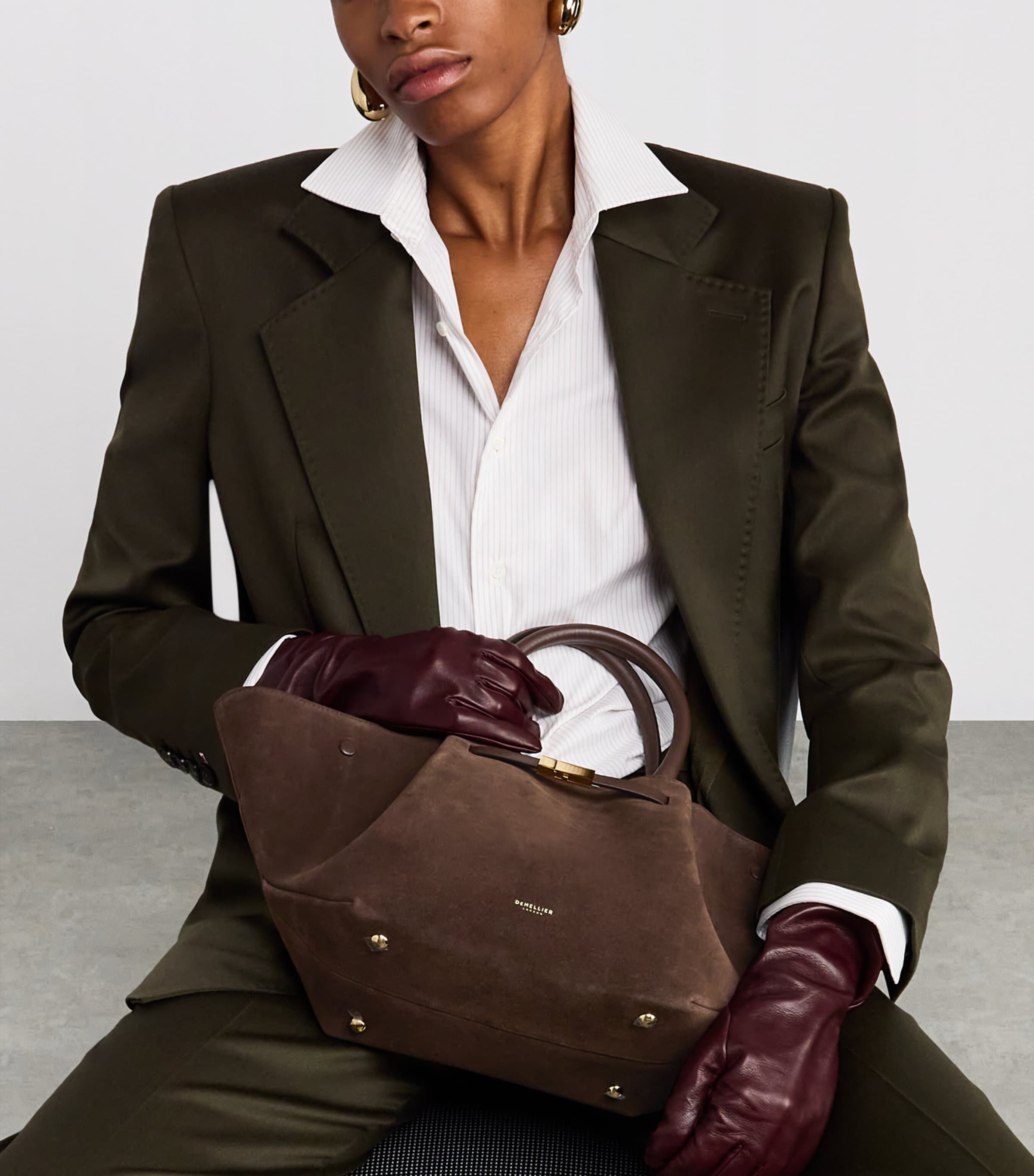 Medium Suede New York Tote Bag MOCHA/MOCHA Image 2