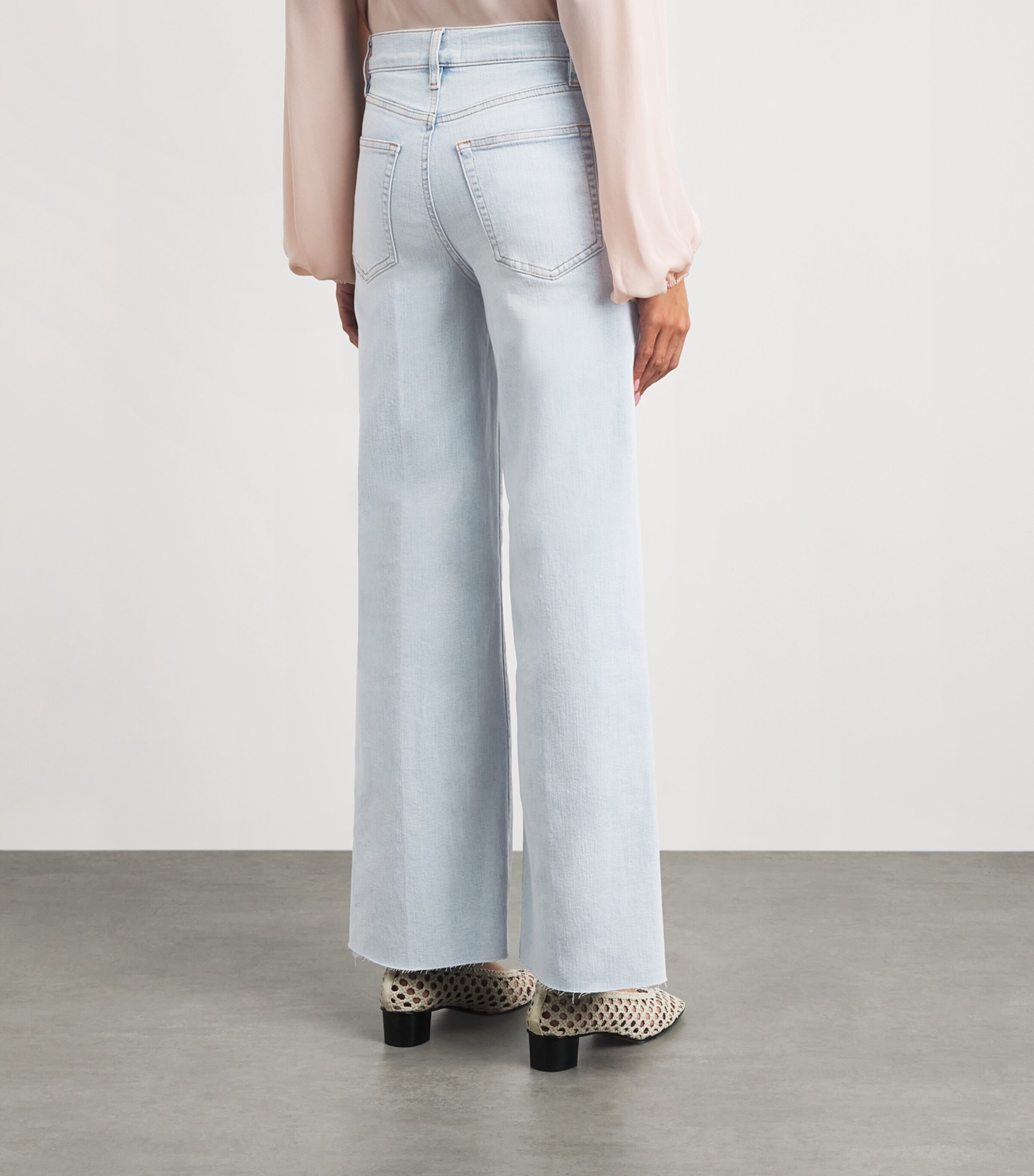 FRAME Womens Le Slim Palazzo Wide-Leg Jeans Preen Raw After Image 5