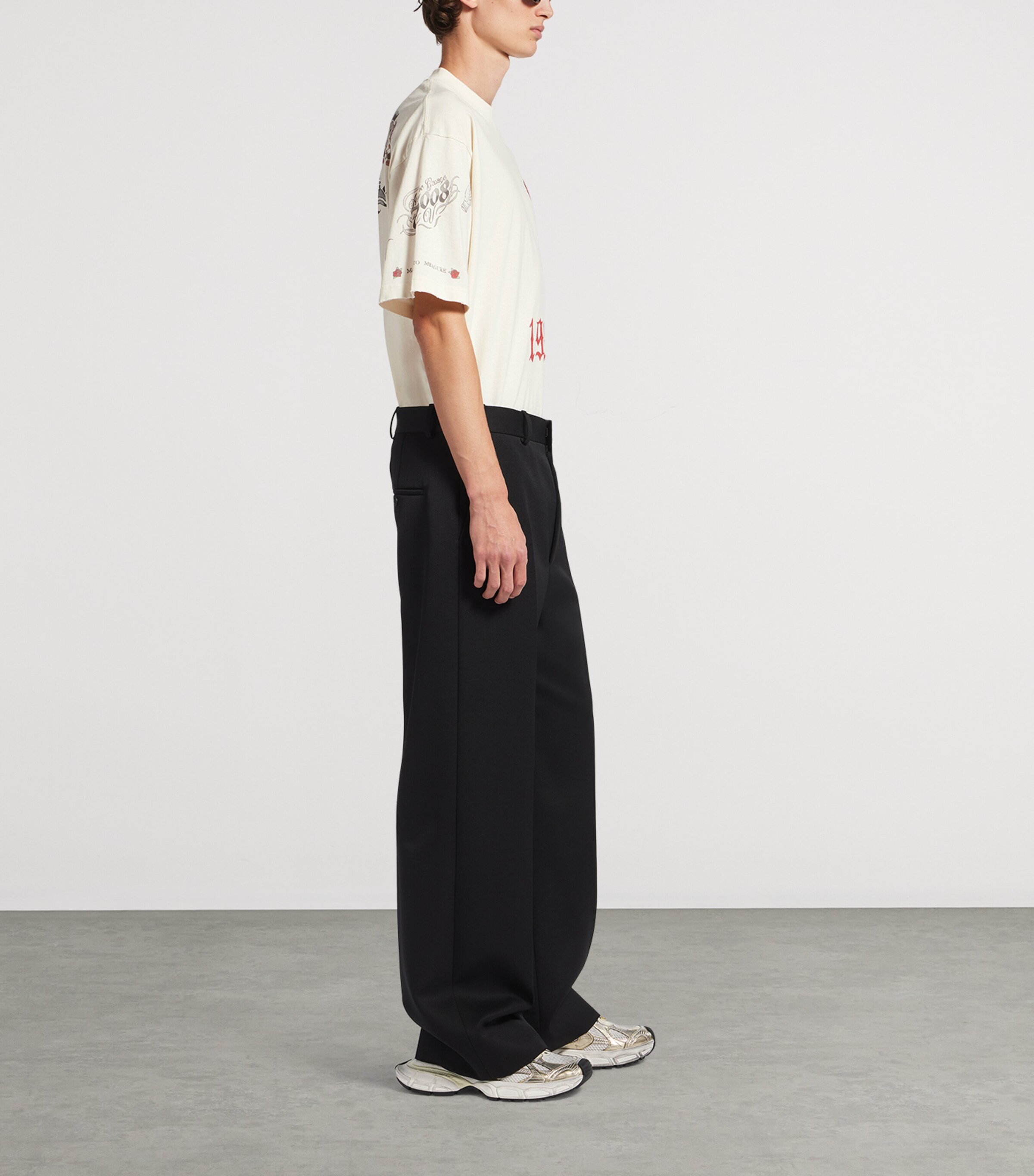 Balenciaga Mens Cotton Tattoo T-Shirt Image 4