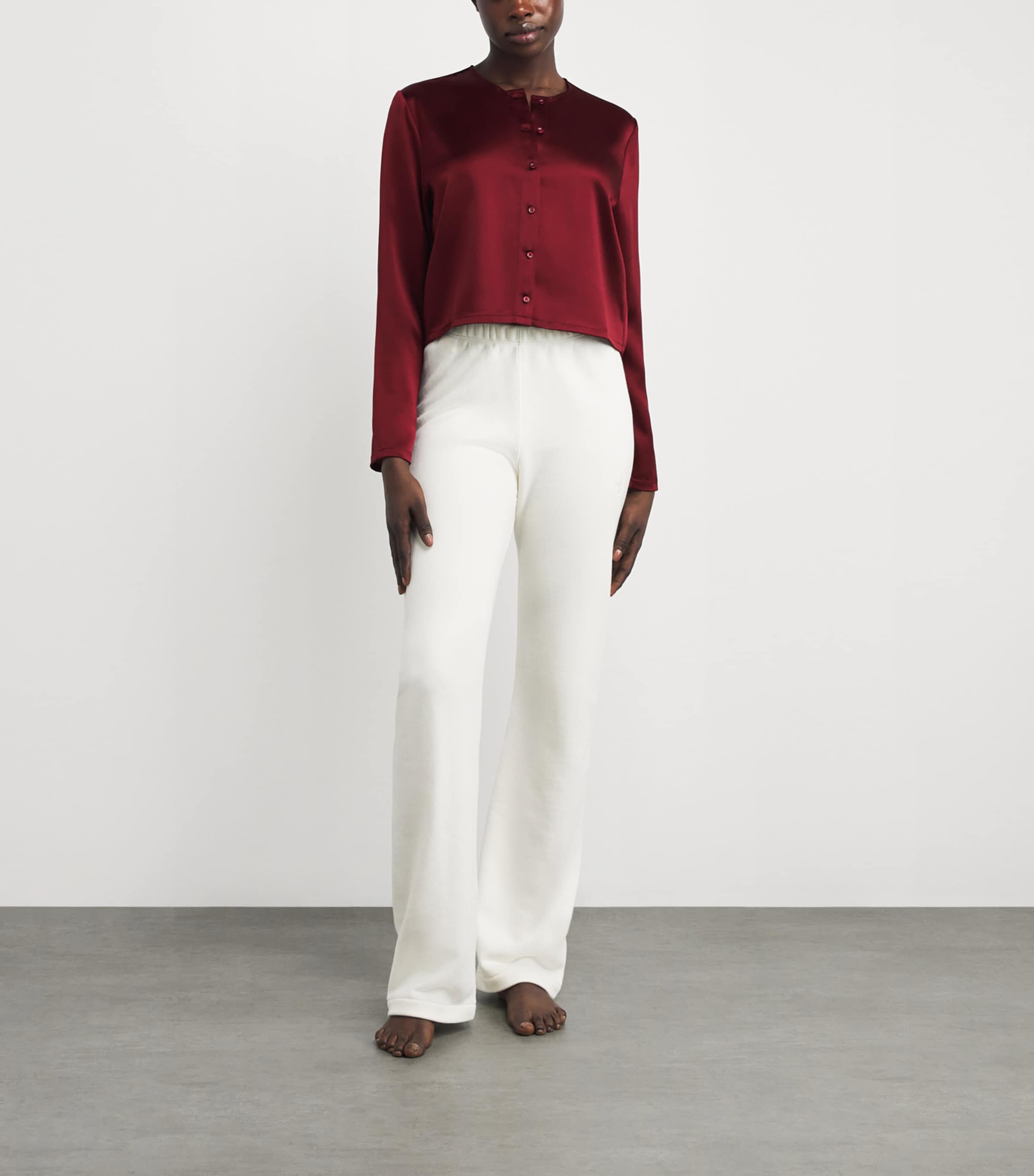 Satin Barb Cardigan BORDEAUX Image 2