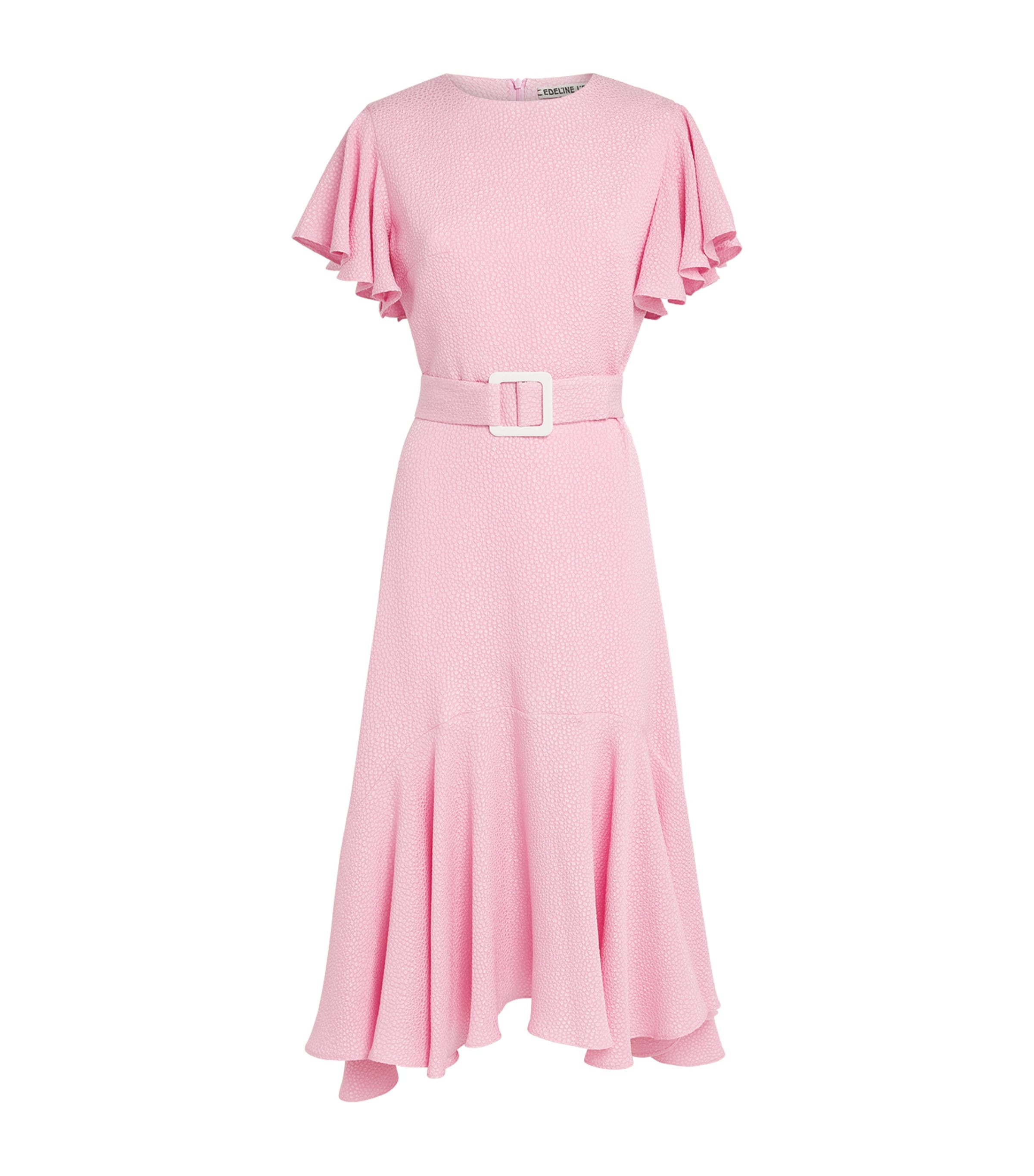 Edeline Lee Womens Bubble Jacquard Dada Midi Dress Pink Image 1