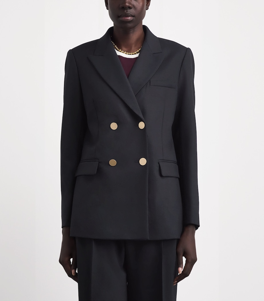 Sandro Paris Womens Virgin Wool Blazer Black Image 4