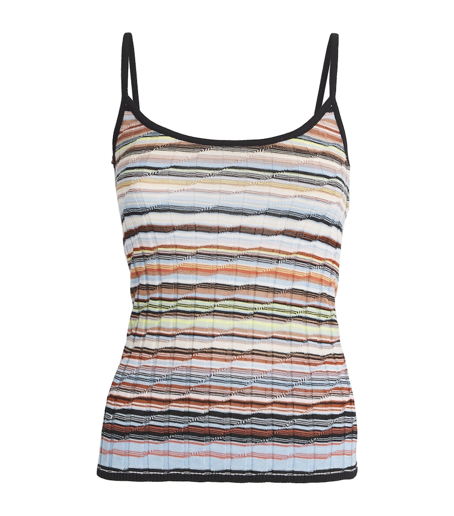 Missoni Womens Rib-Knit Stripe Tank Top Multicolor Image 1