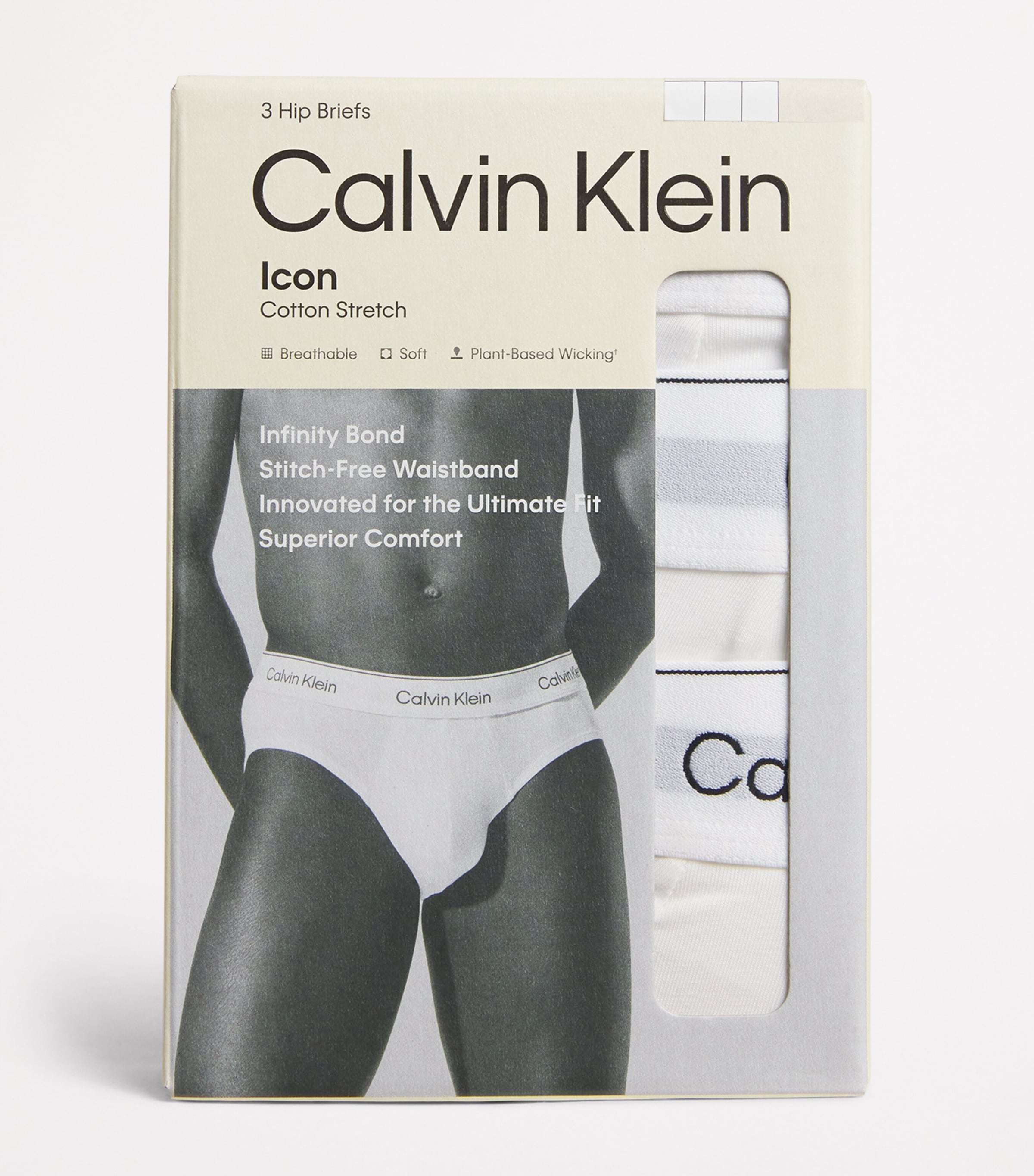 Cotton Stretch Icon Hip Briefs (Pack of 3) 100-WHITE Image 4