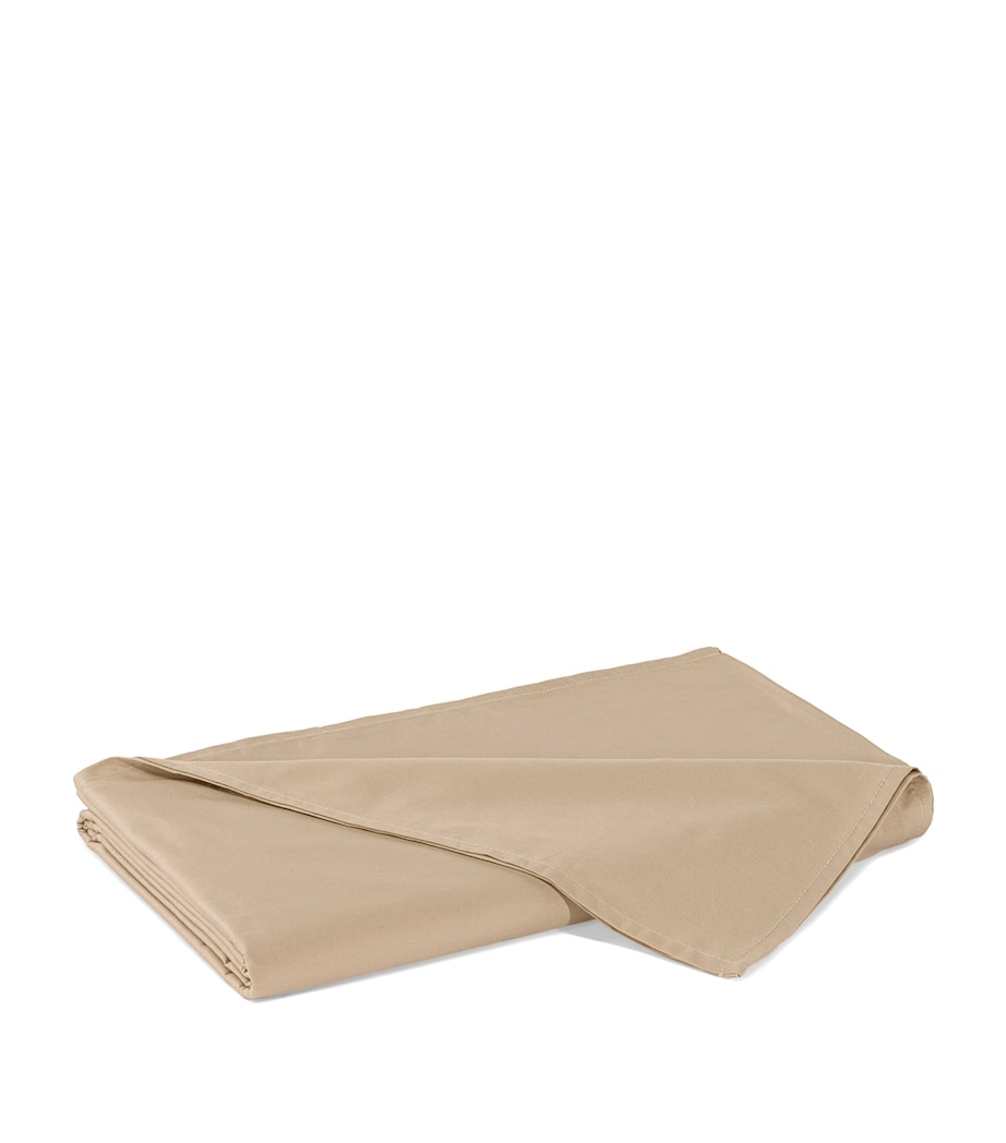 Hamam Organic Cotton Sateen Core Super King Flat Sheet (270cm x 310cm) Flax Image 1