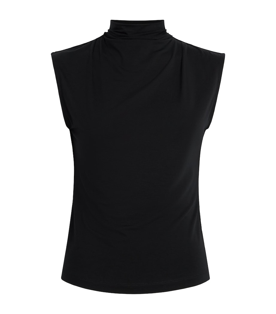 ME+EM Womens Sleeveless Draped Top Black Image 1
